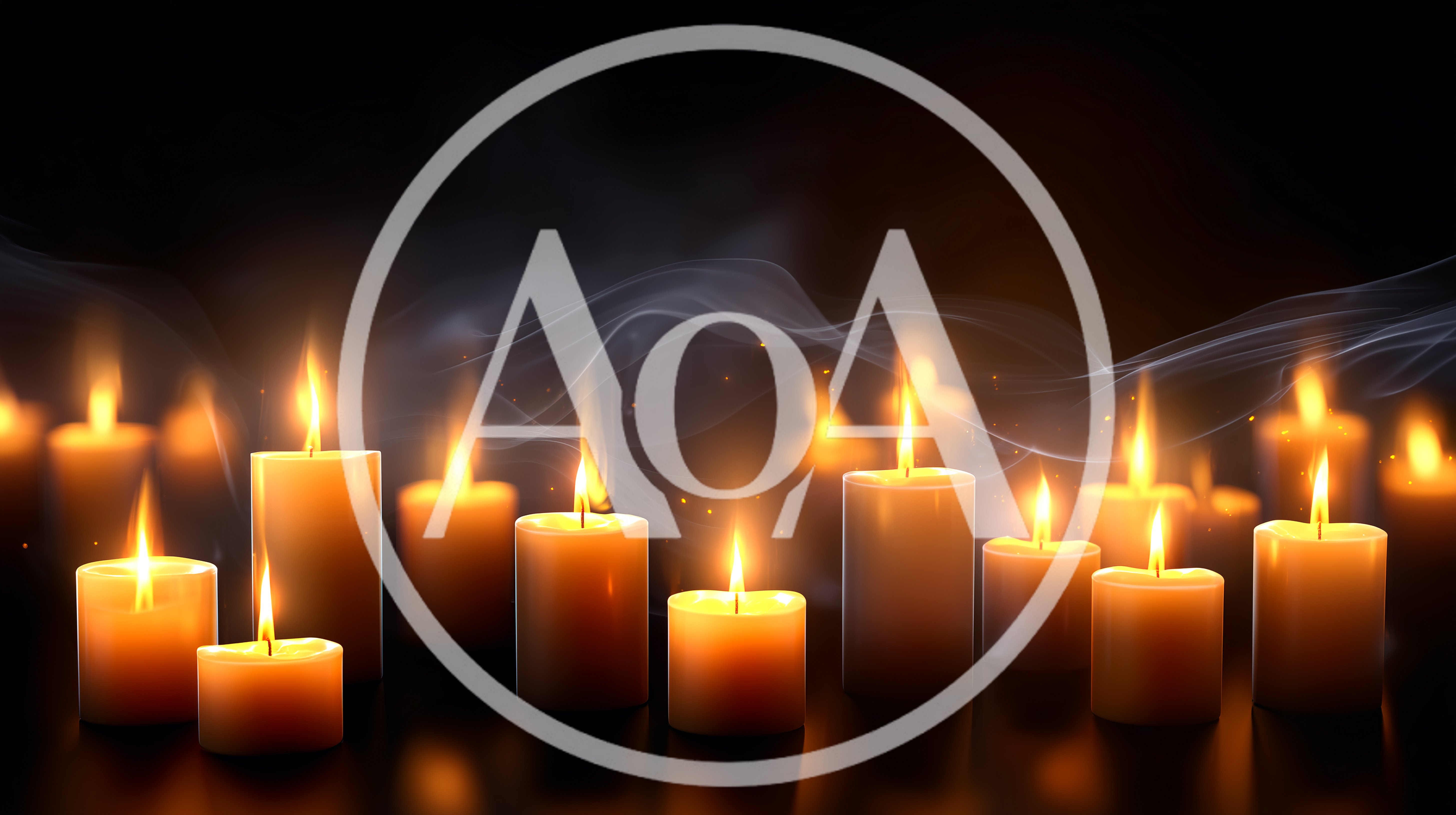 Multiple Lit Candles With Wisps Of Smoke