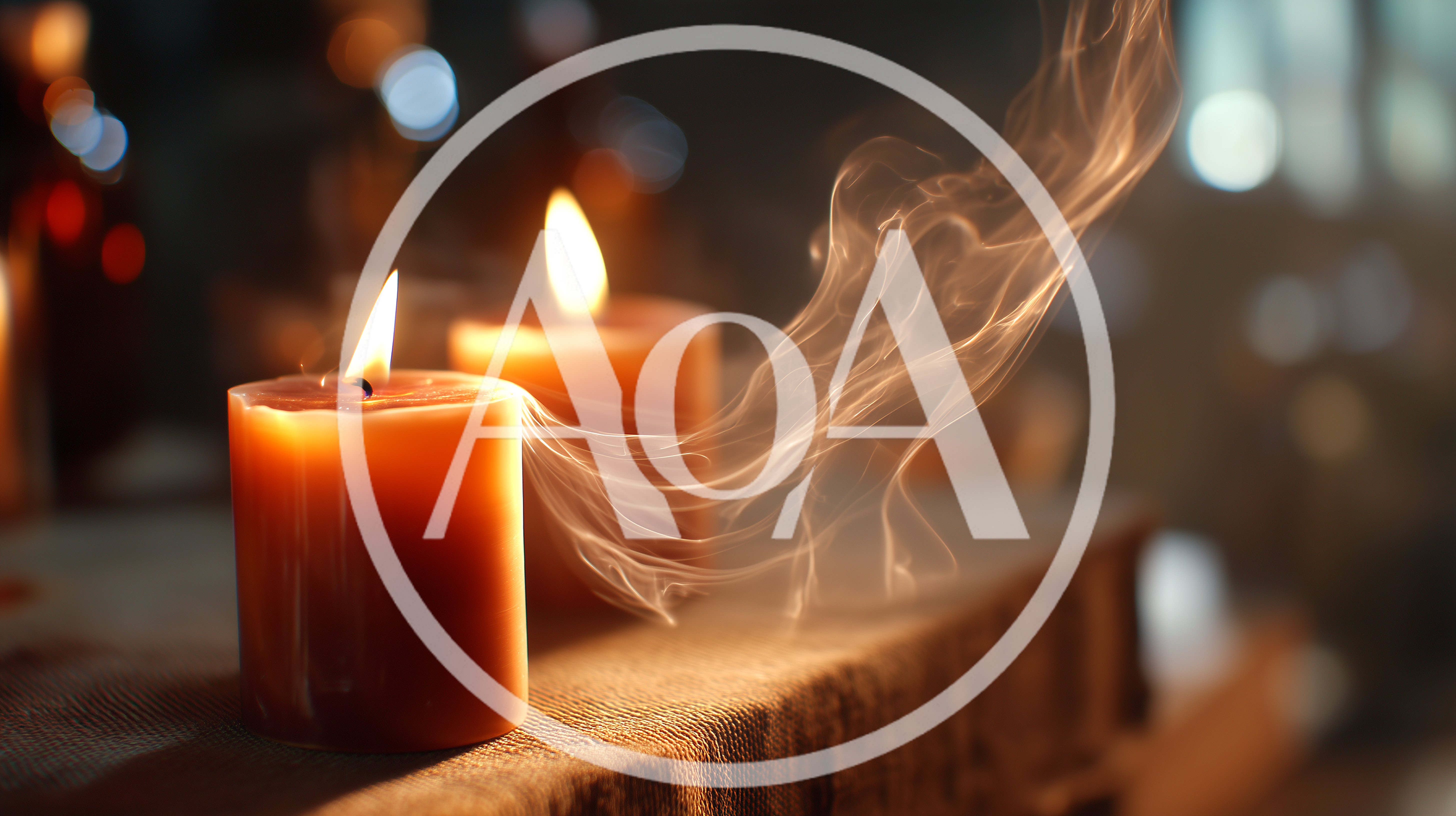 Two Lit Candles With Wisps Of Smoke