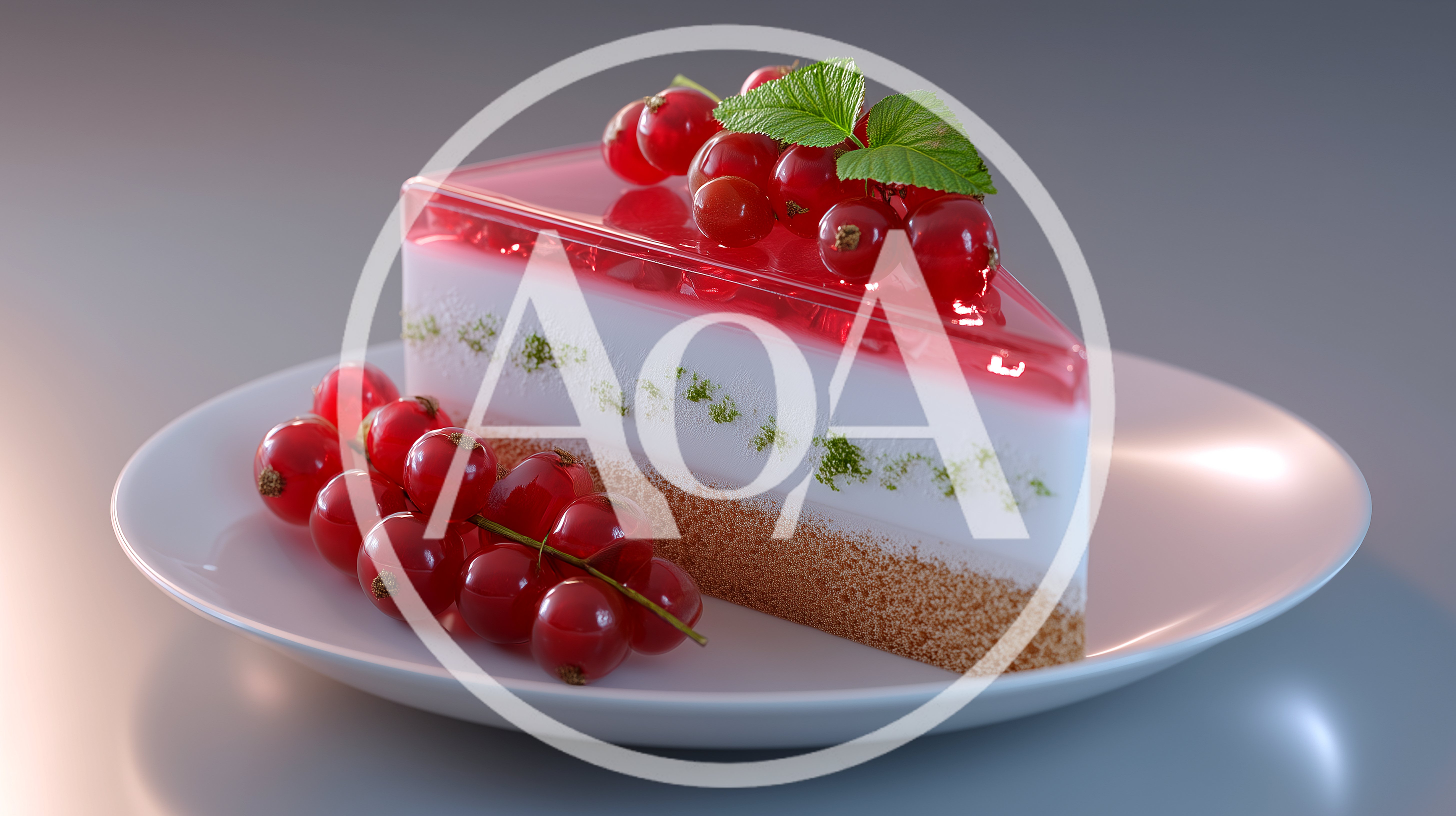 Slice Of Red Currant Cheesecake On A Plate