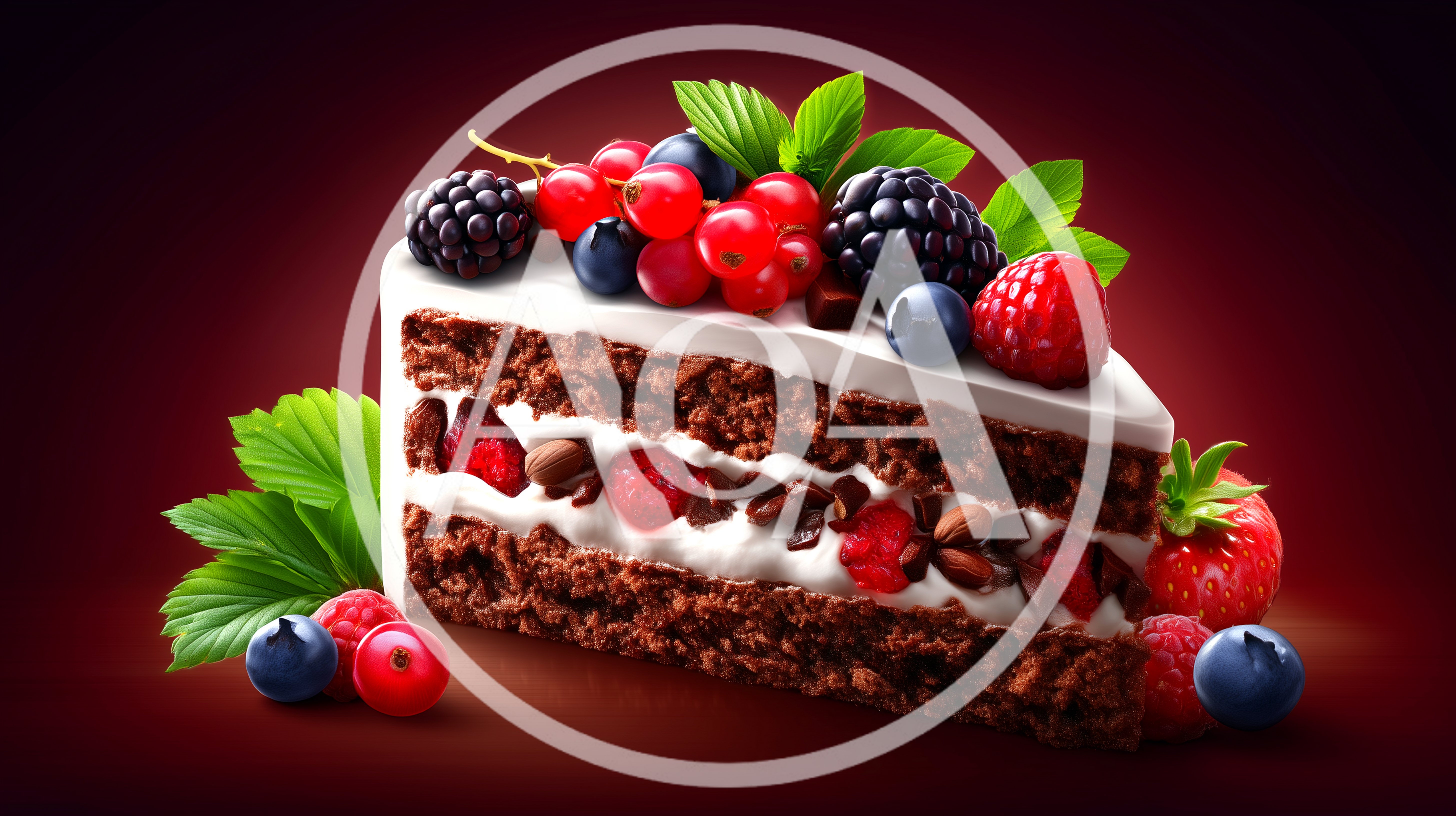 Slice Of Chocolate Cake With Fresh Berries