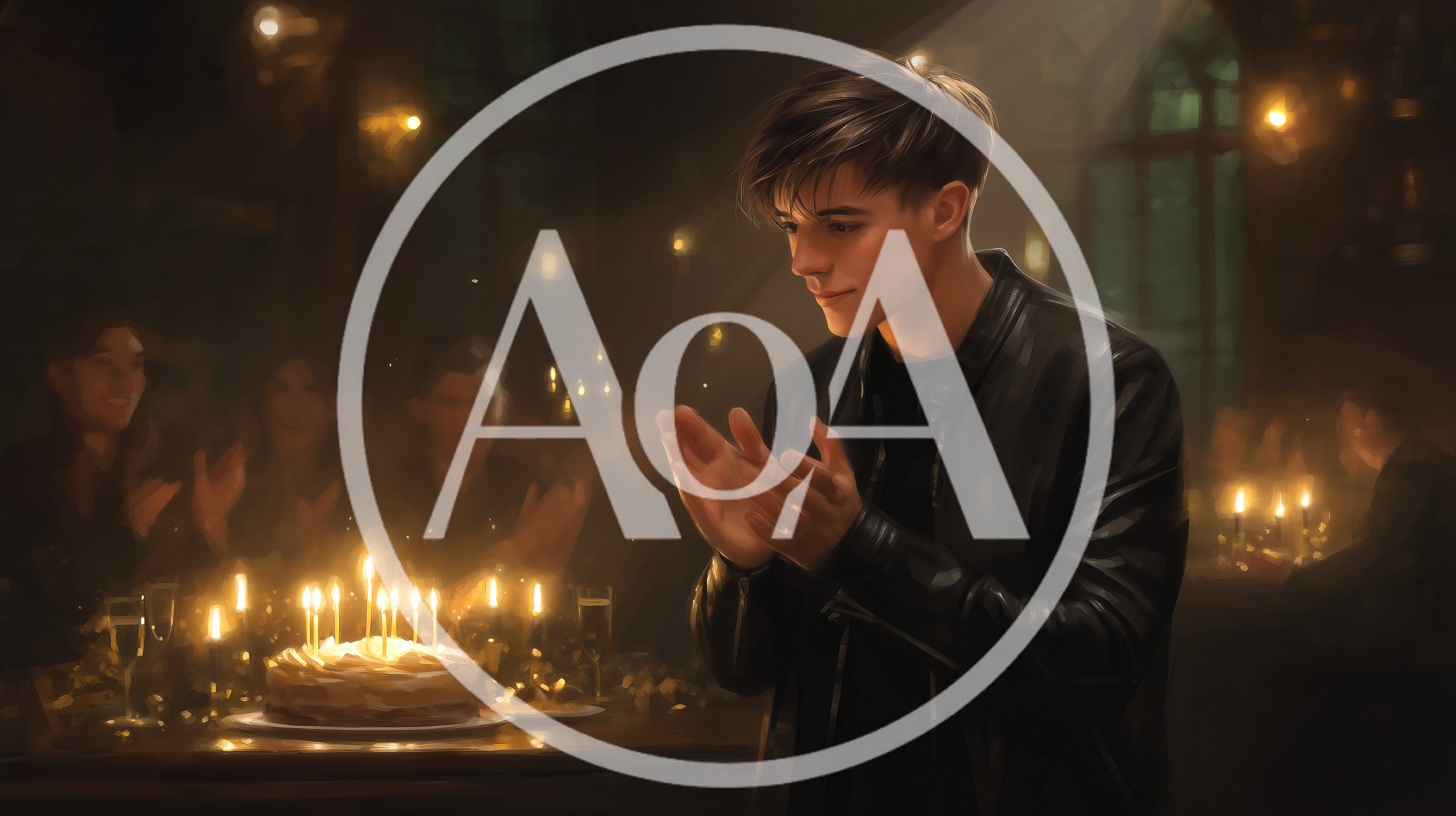 Young Man Clapping At A Birthday Celebration