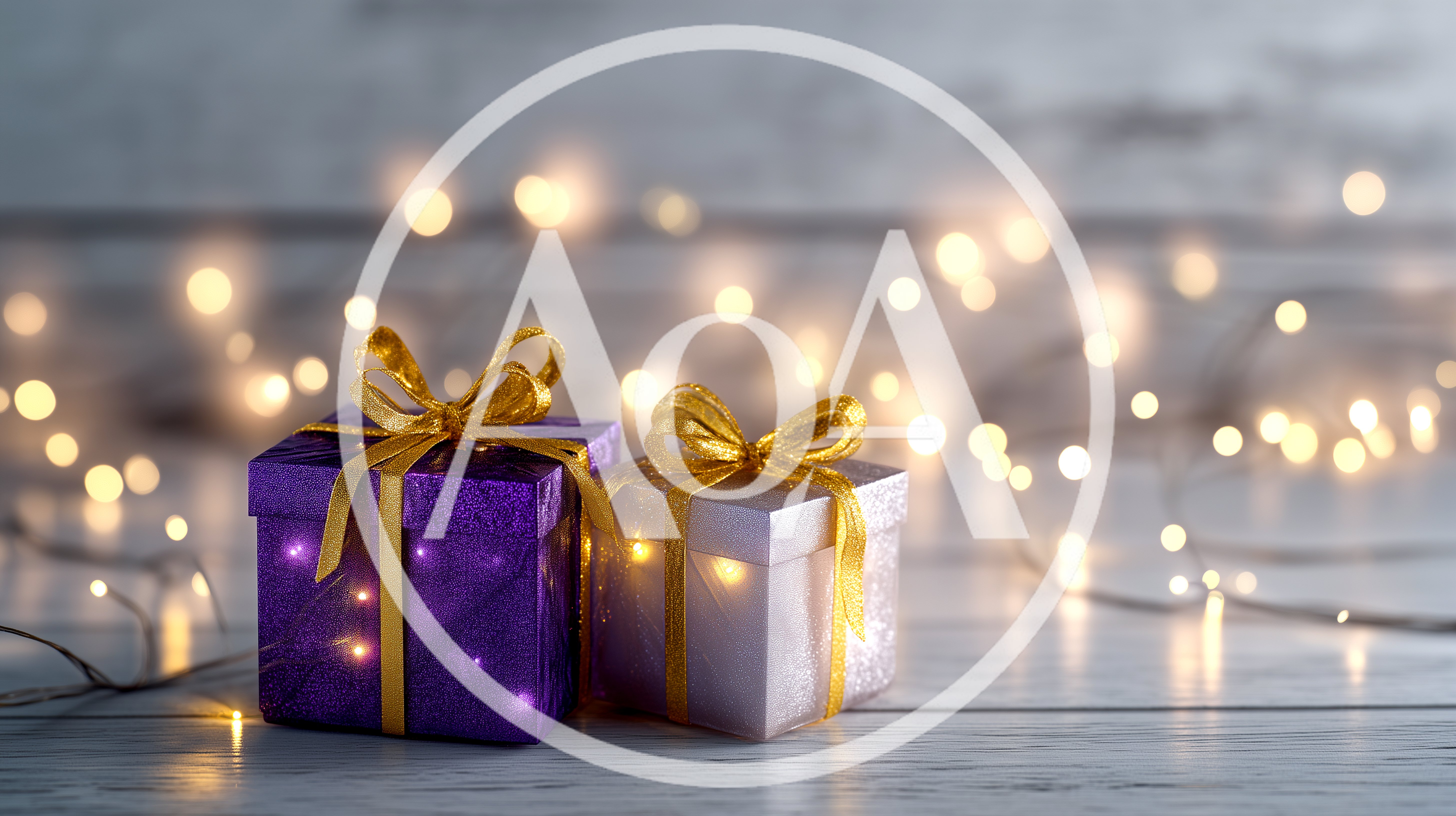 Two Wrapped Gift Boxes With Golden Ribbons