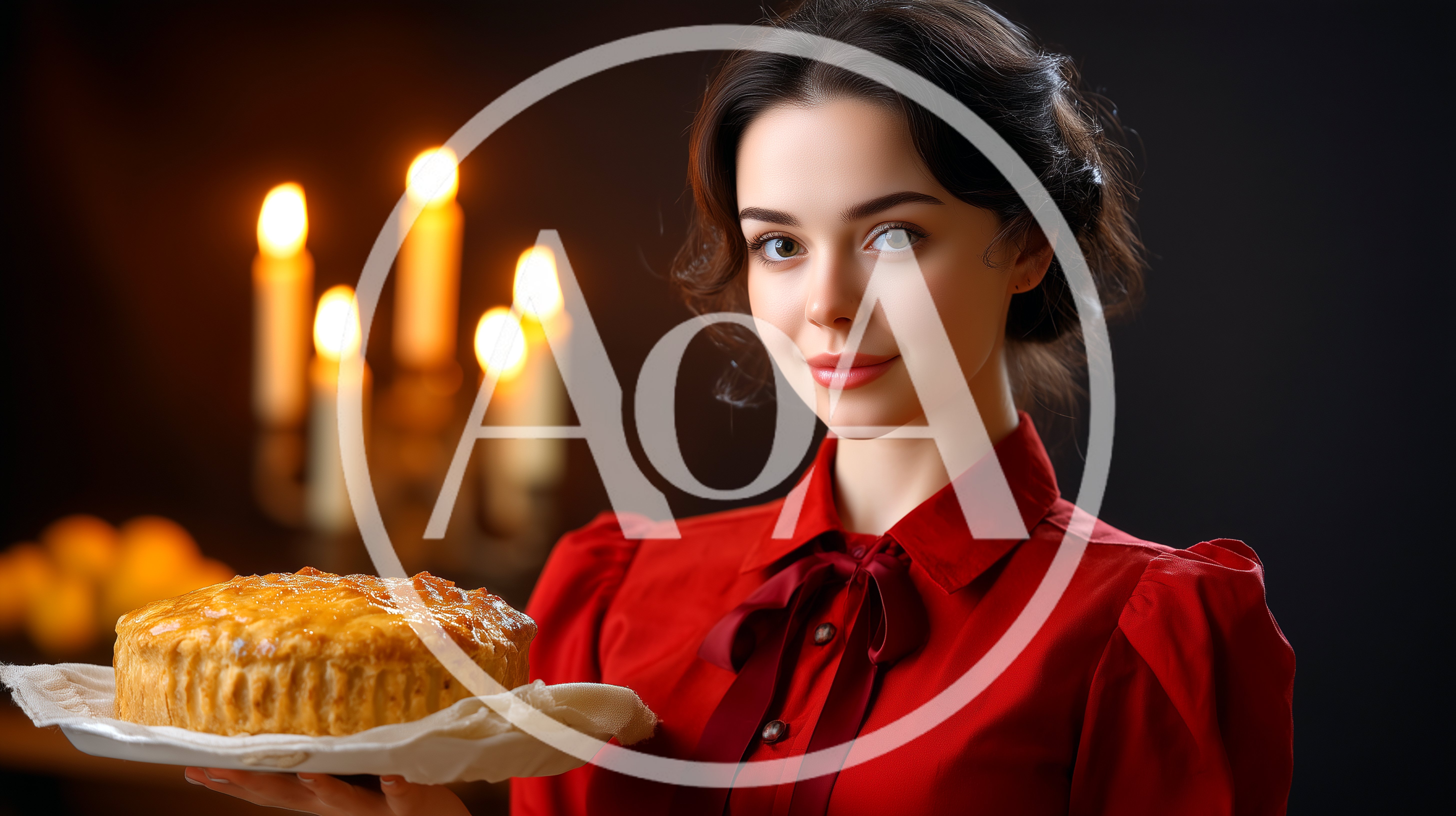 Young Woman Holding A Freshly Baked Pie