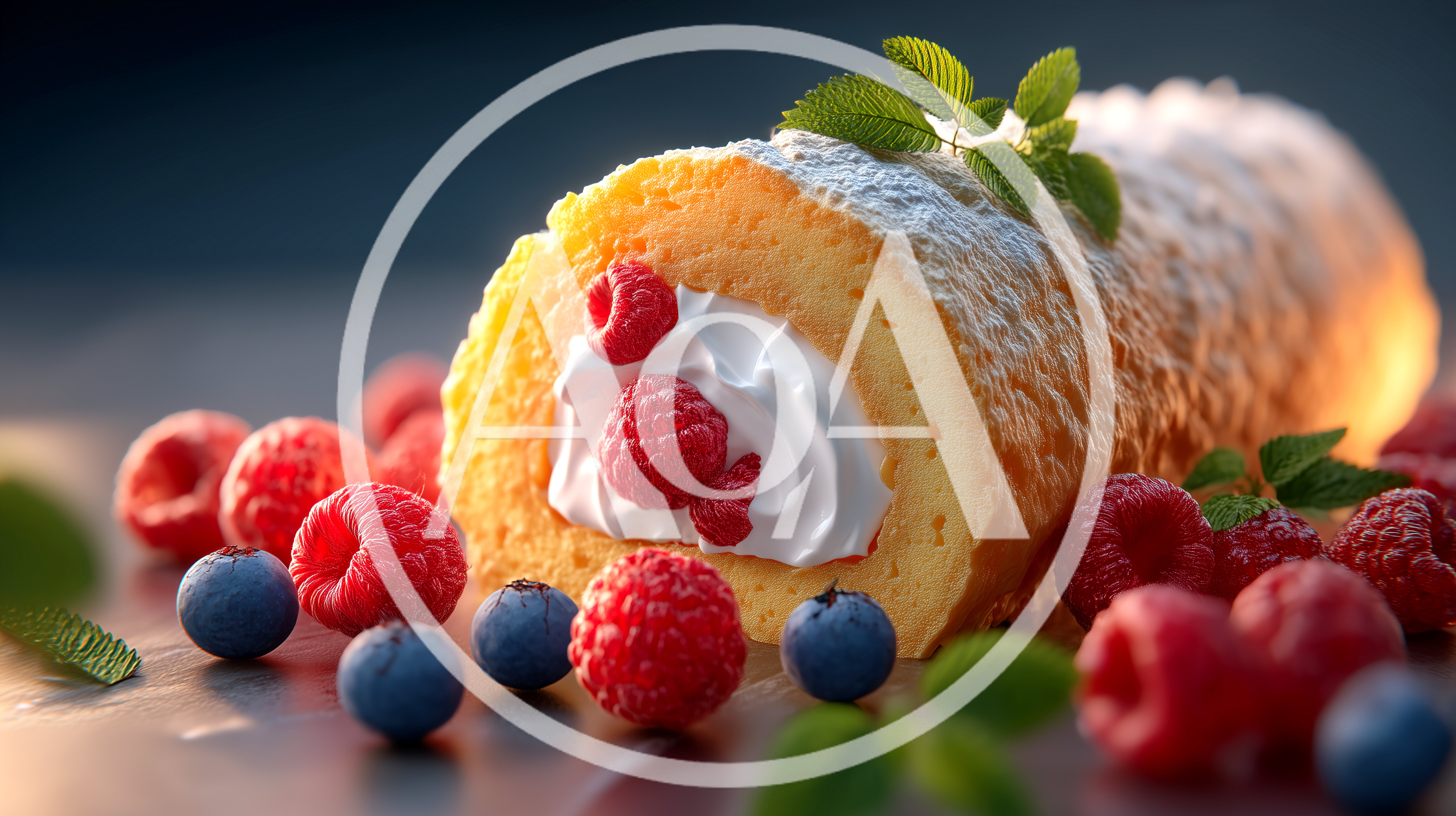 Delicious Raspberry Swiss Roll Cake With Fresh Berries