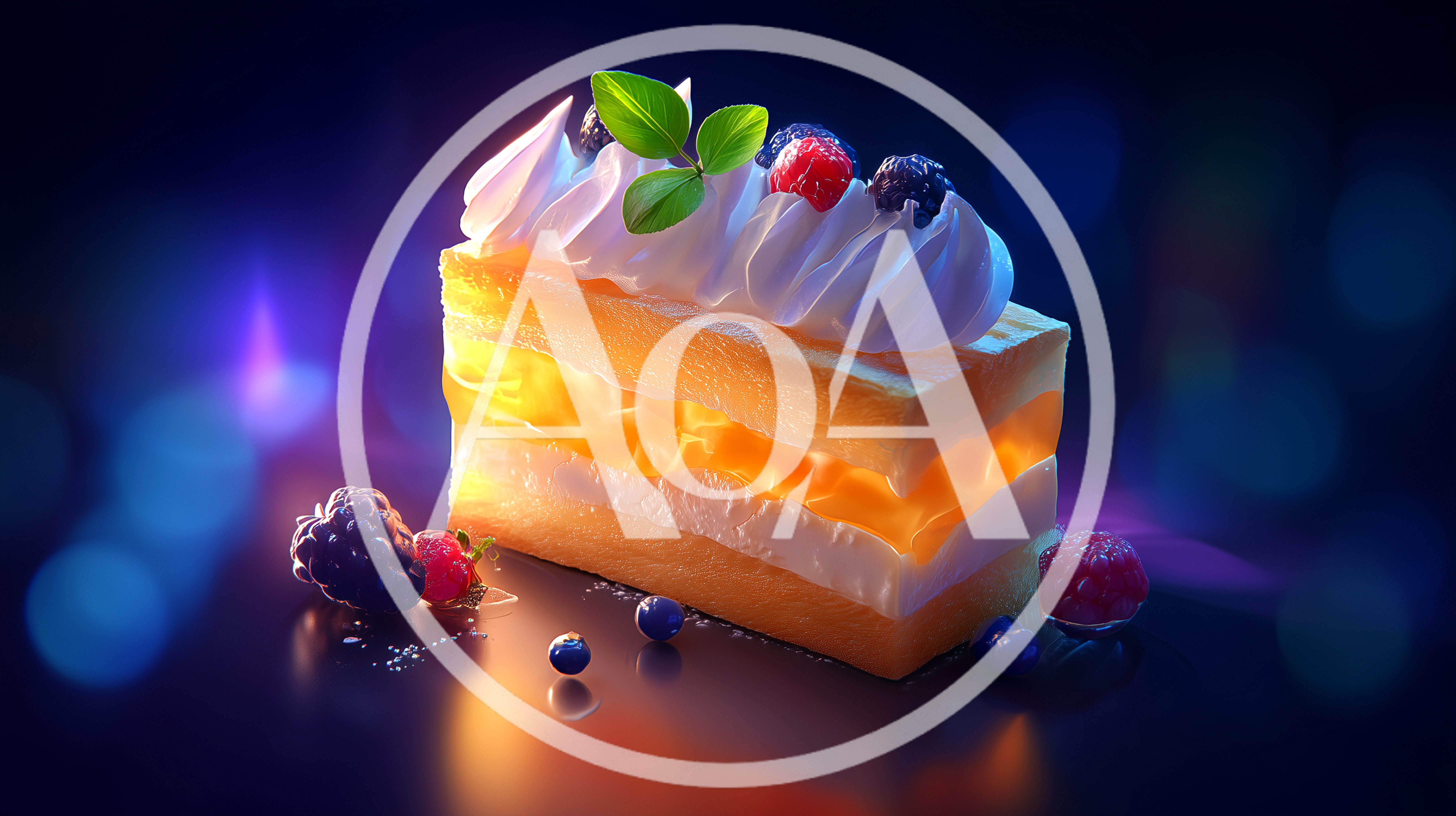 Gourmet Layered Cake Slice With Fresh Berries