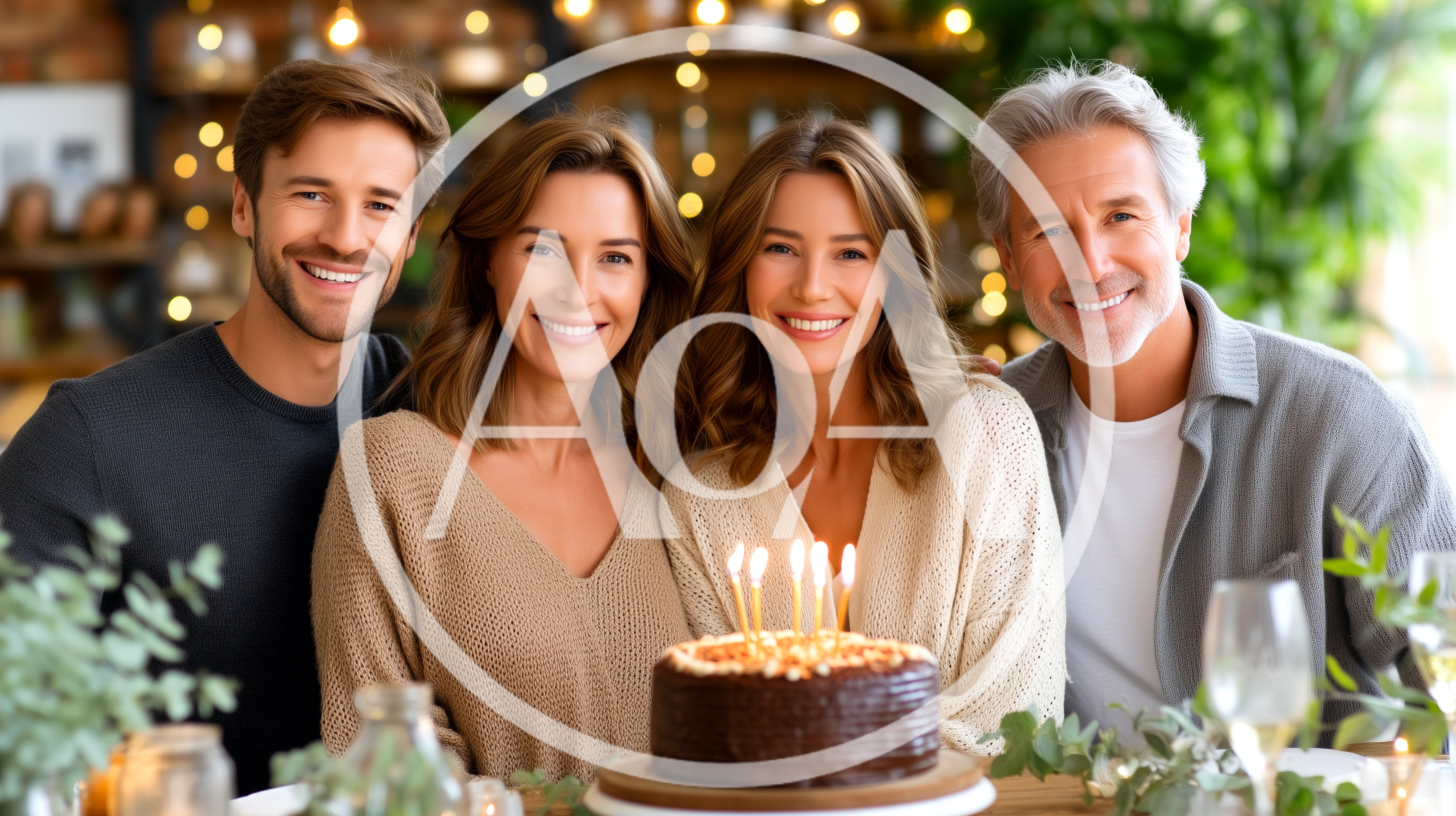 Family Celebrating Birthday With Chocolate Cake At Home