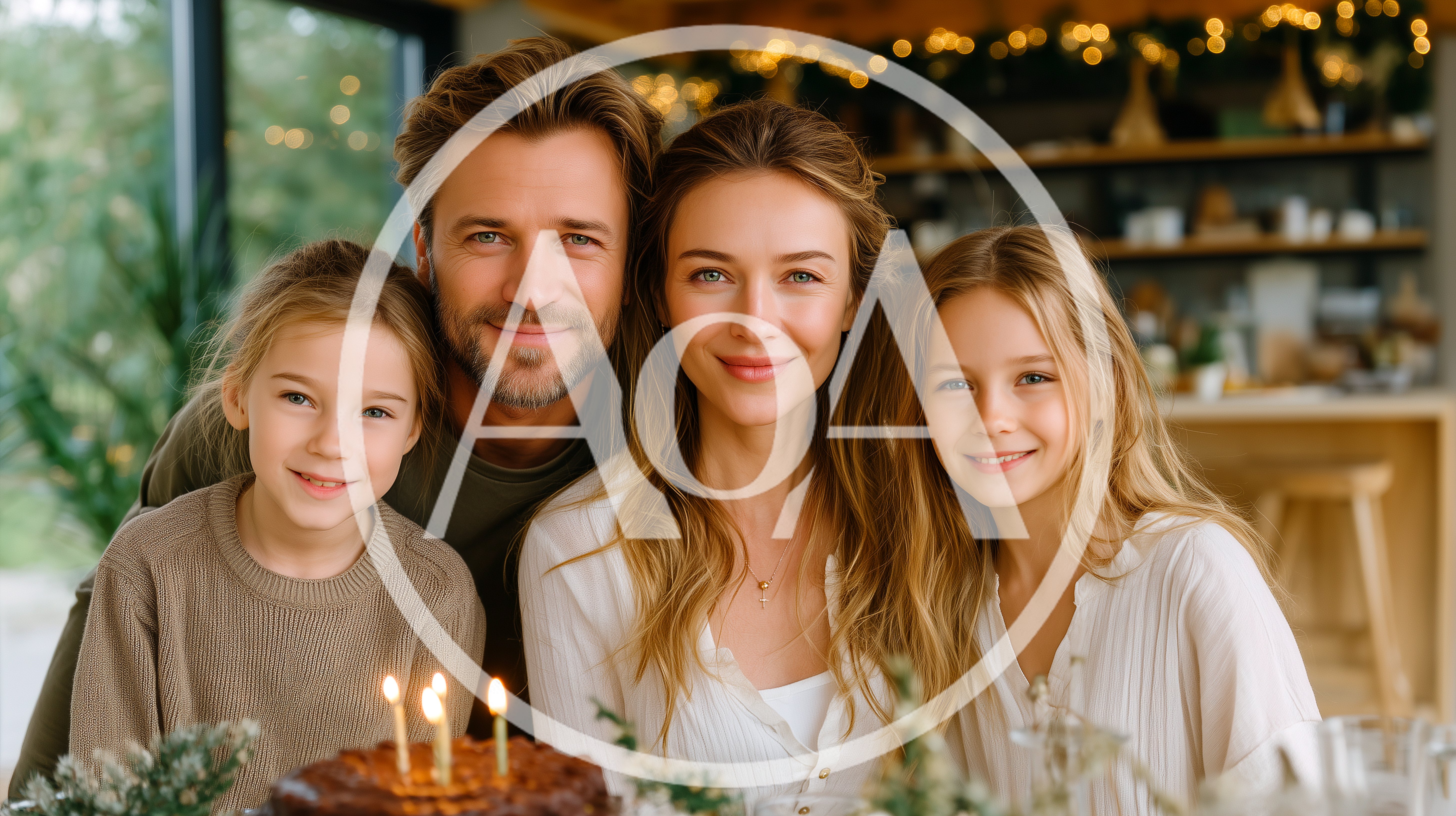 Happy Family Celebrating Birthday With Cake At Home