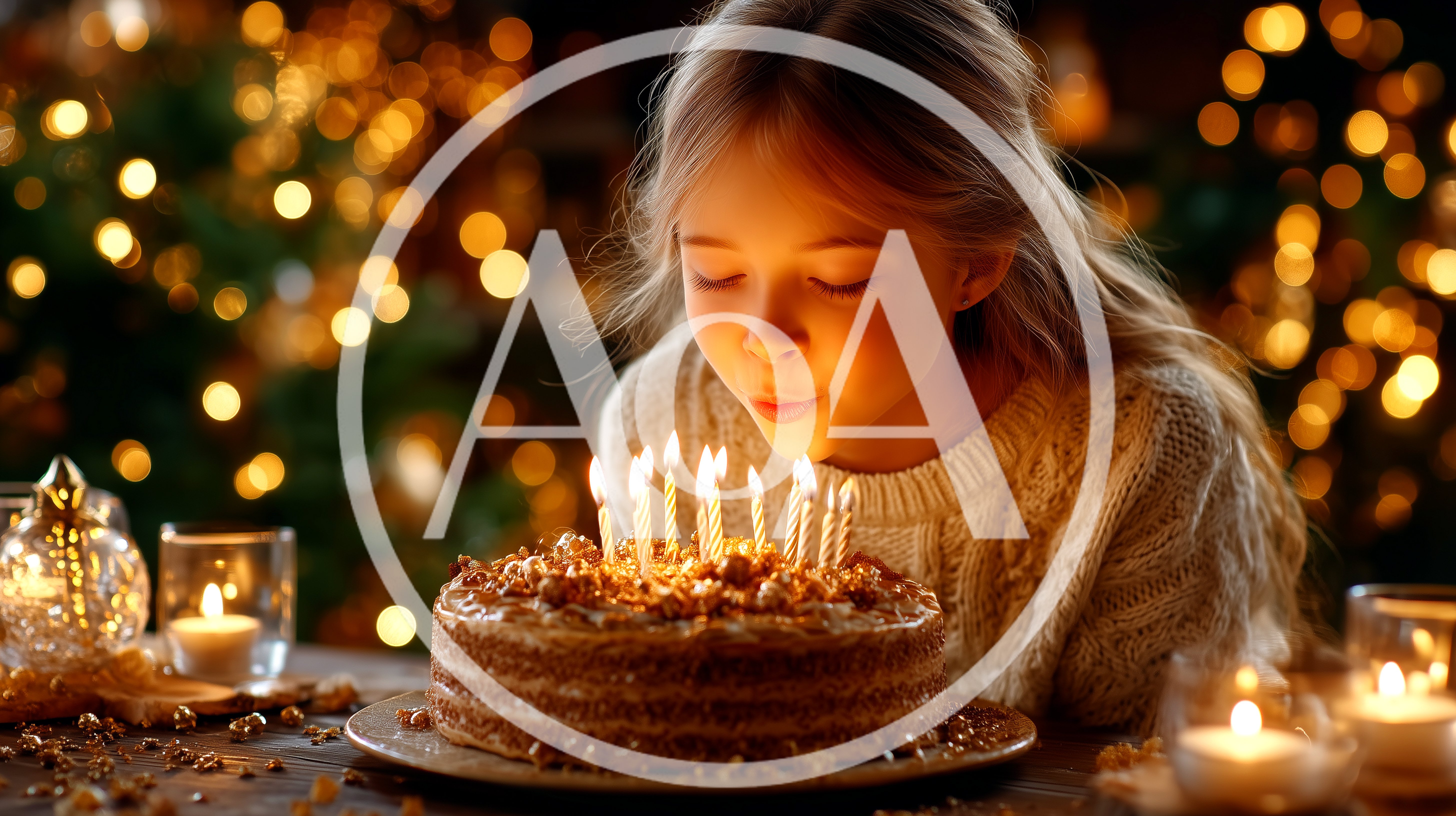 Young Girl Blowing Out Birthday Cake Candles