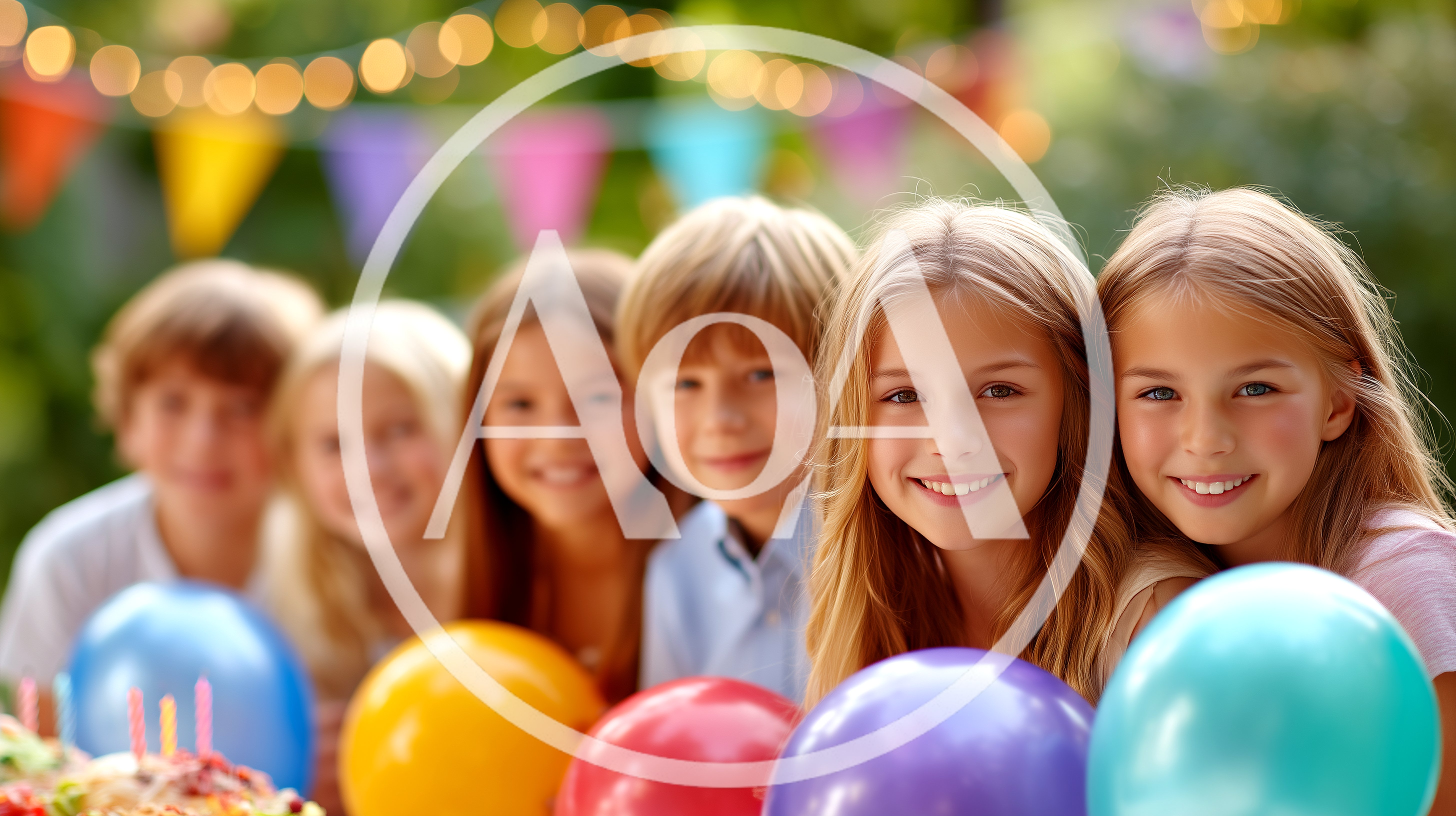 Group Of Happy Children Celebrating A Birthday Party