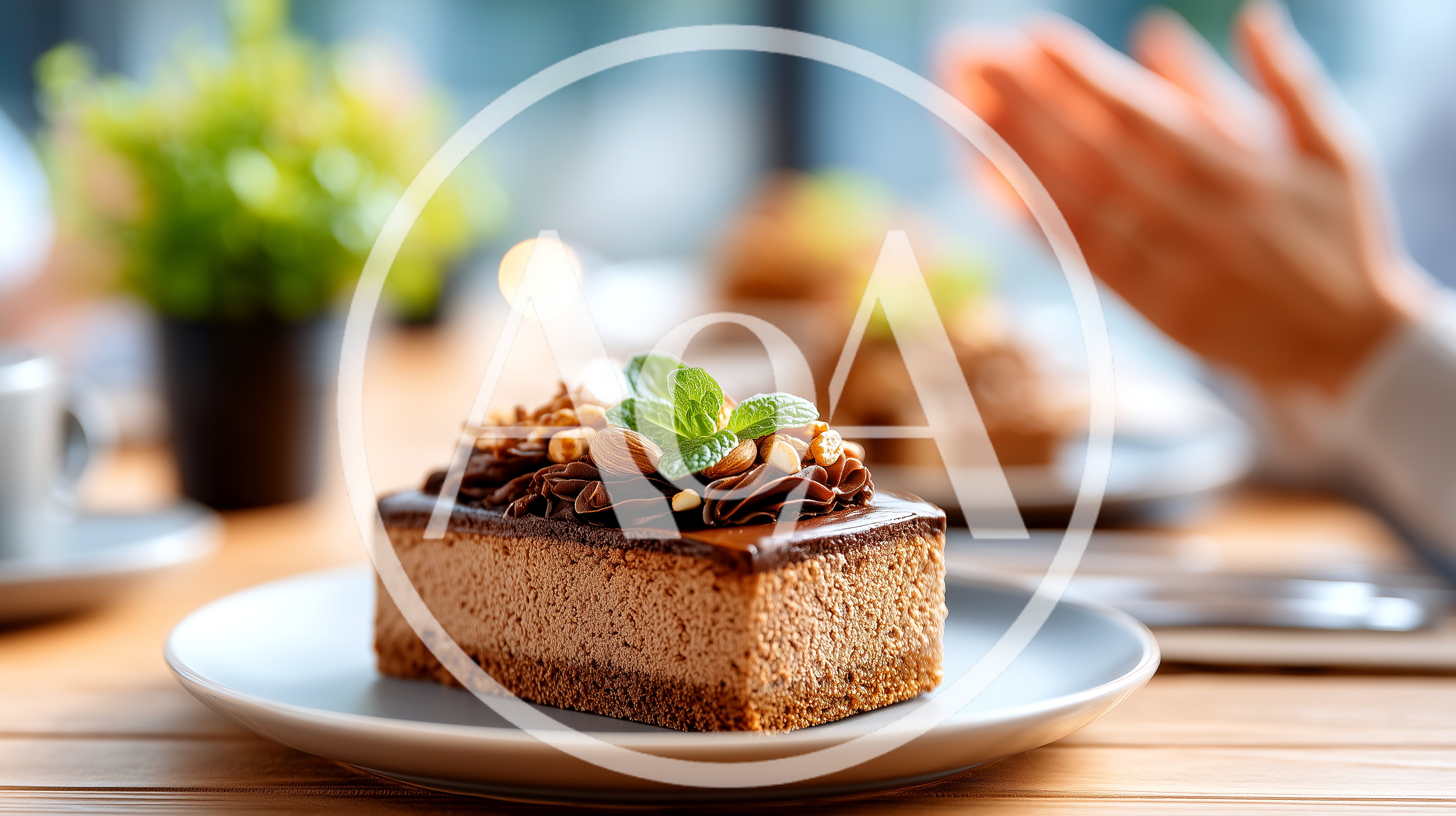 Slice Of Chocolate Mousse Cake On A Plate