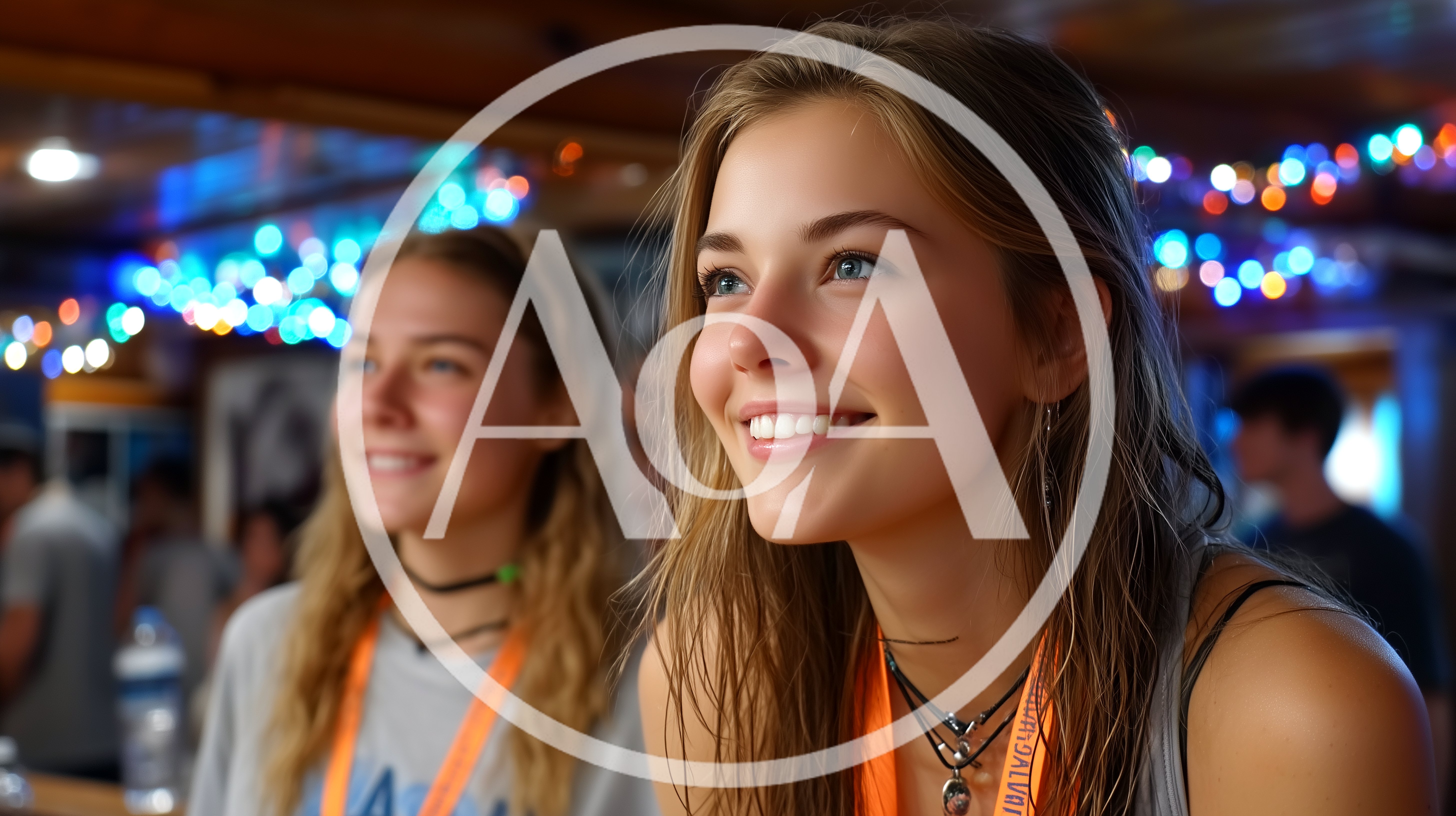 Two Young Women Smiling During A Social Event