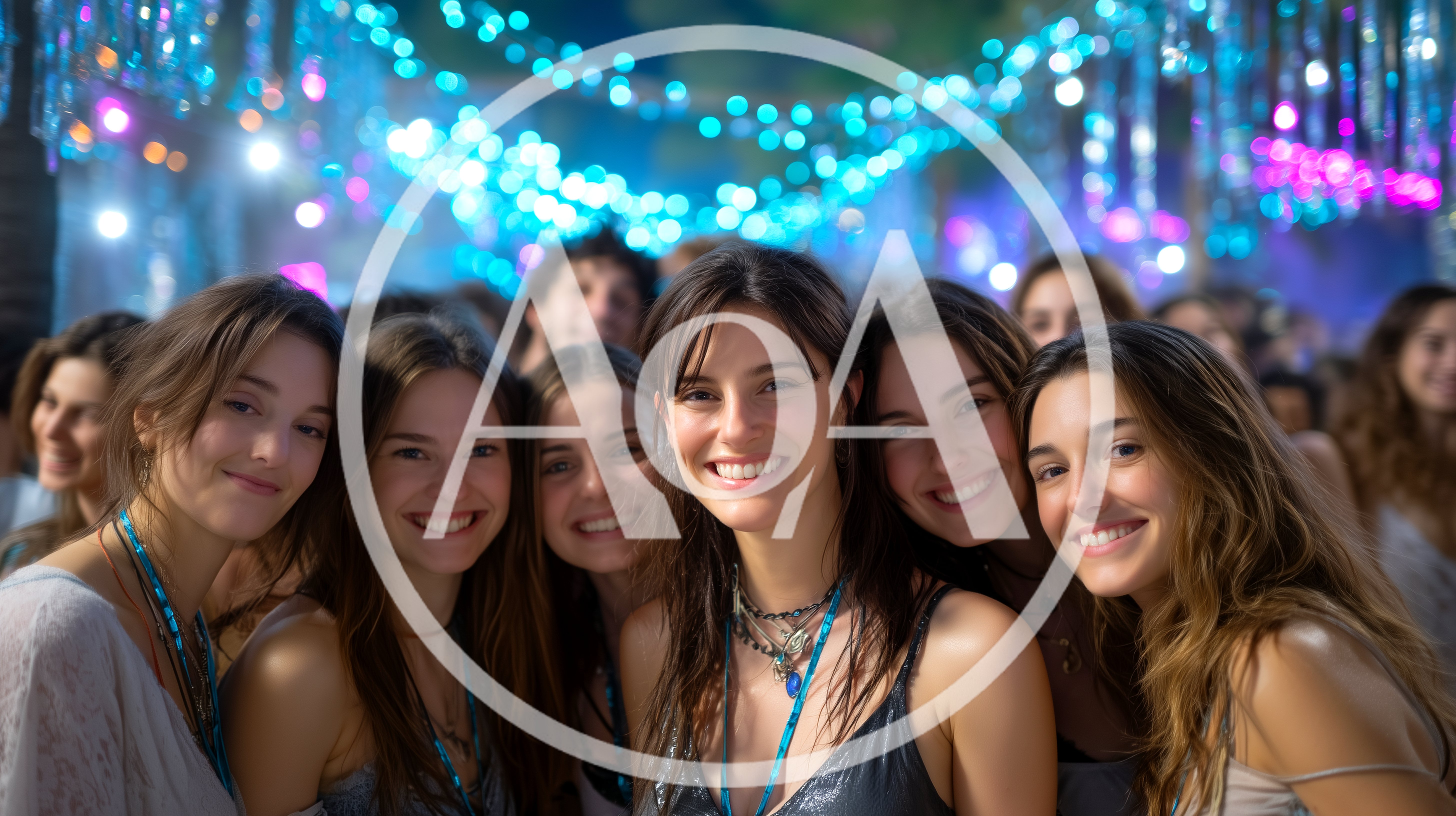 Group Of Young Women Smiling At Music Festival