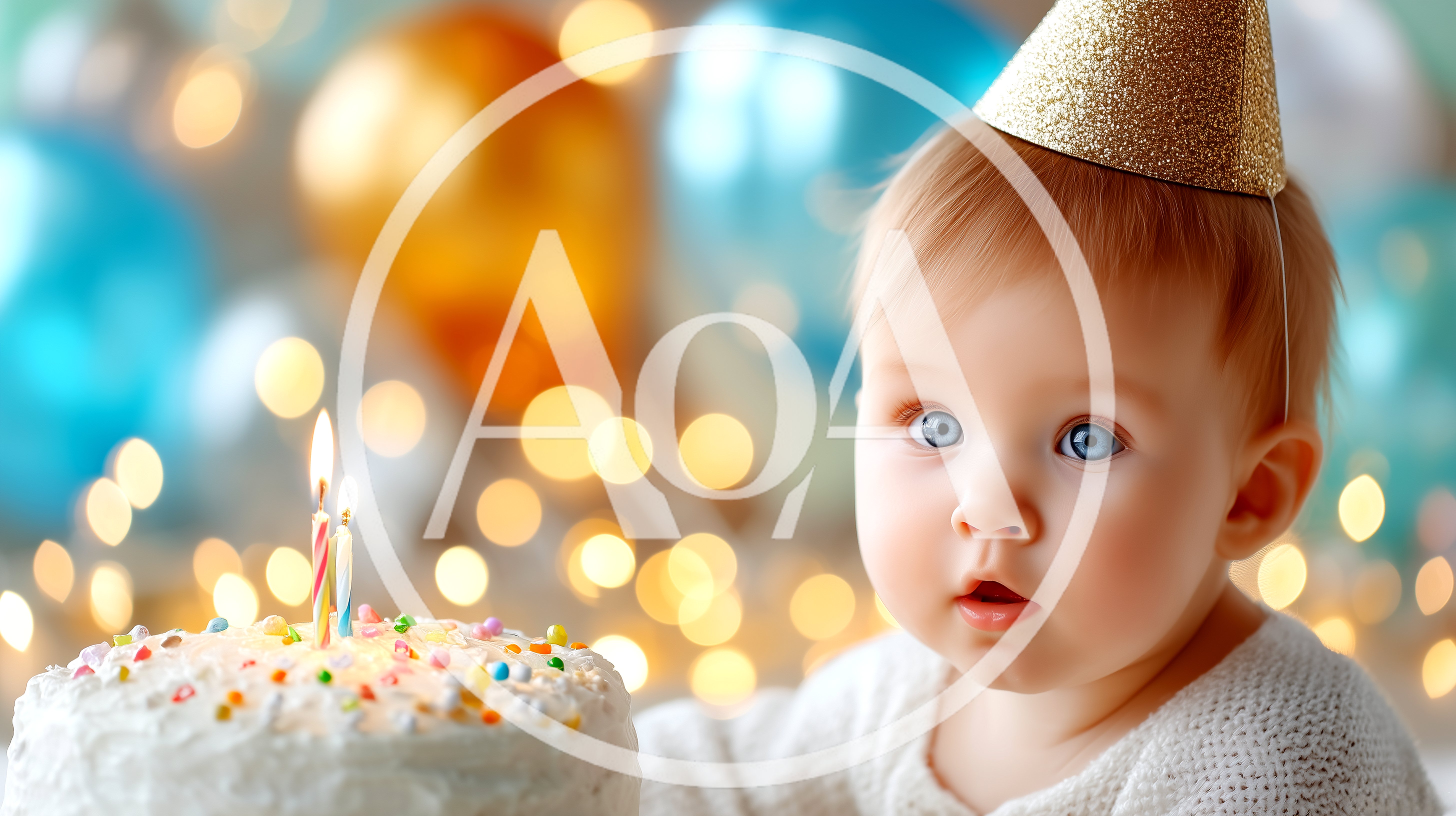 Adorable Baby Wearing Party Hat With Birthday Cake