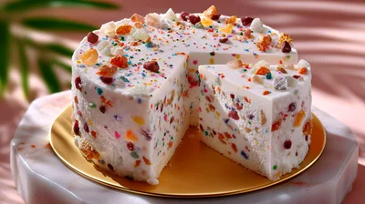 Confetti Cake With A Slice Removed