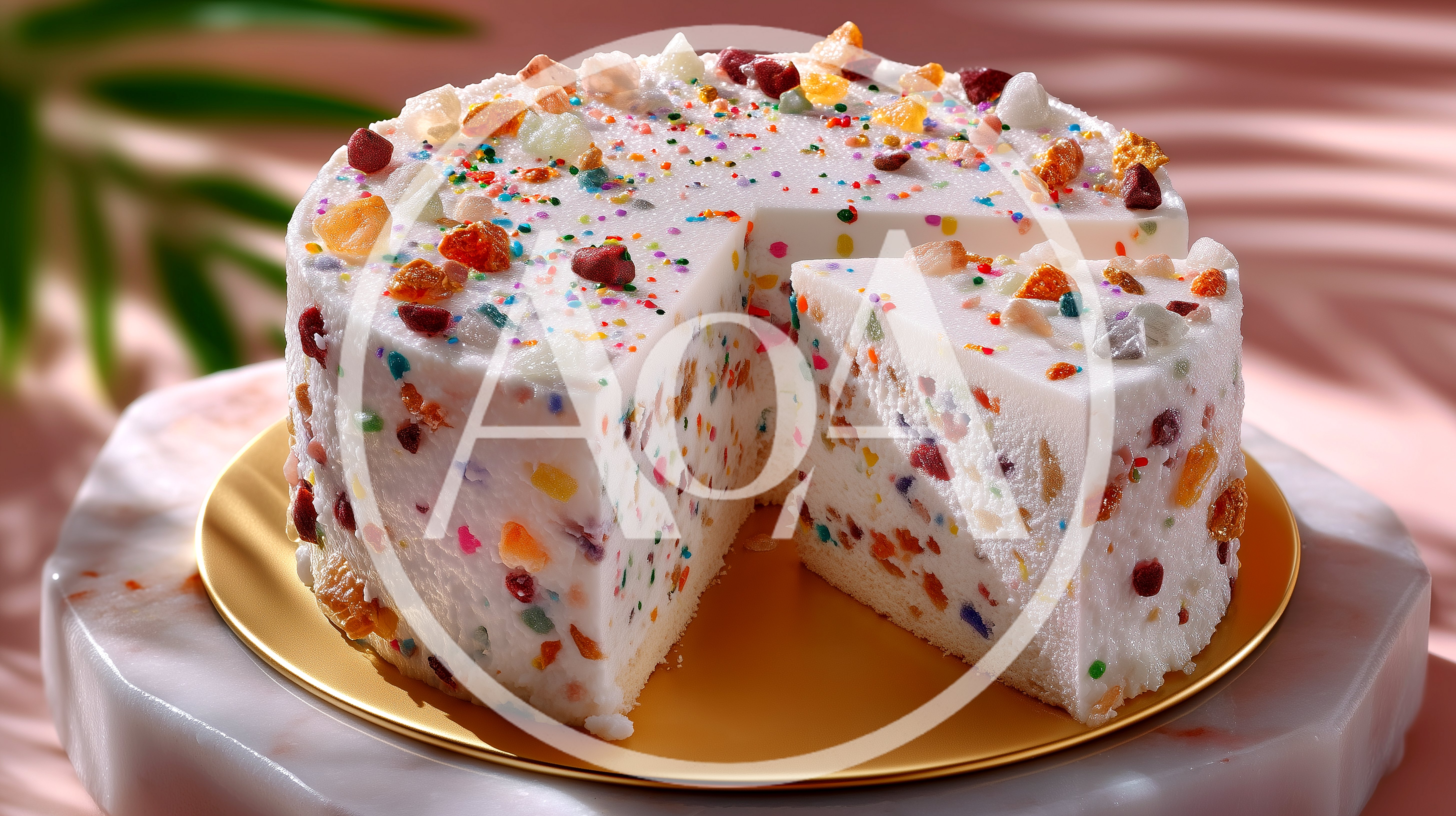 Confetti Cake With A Slice Removed