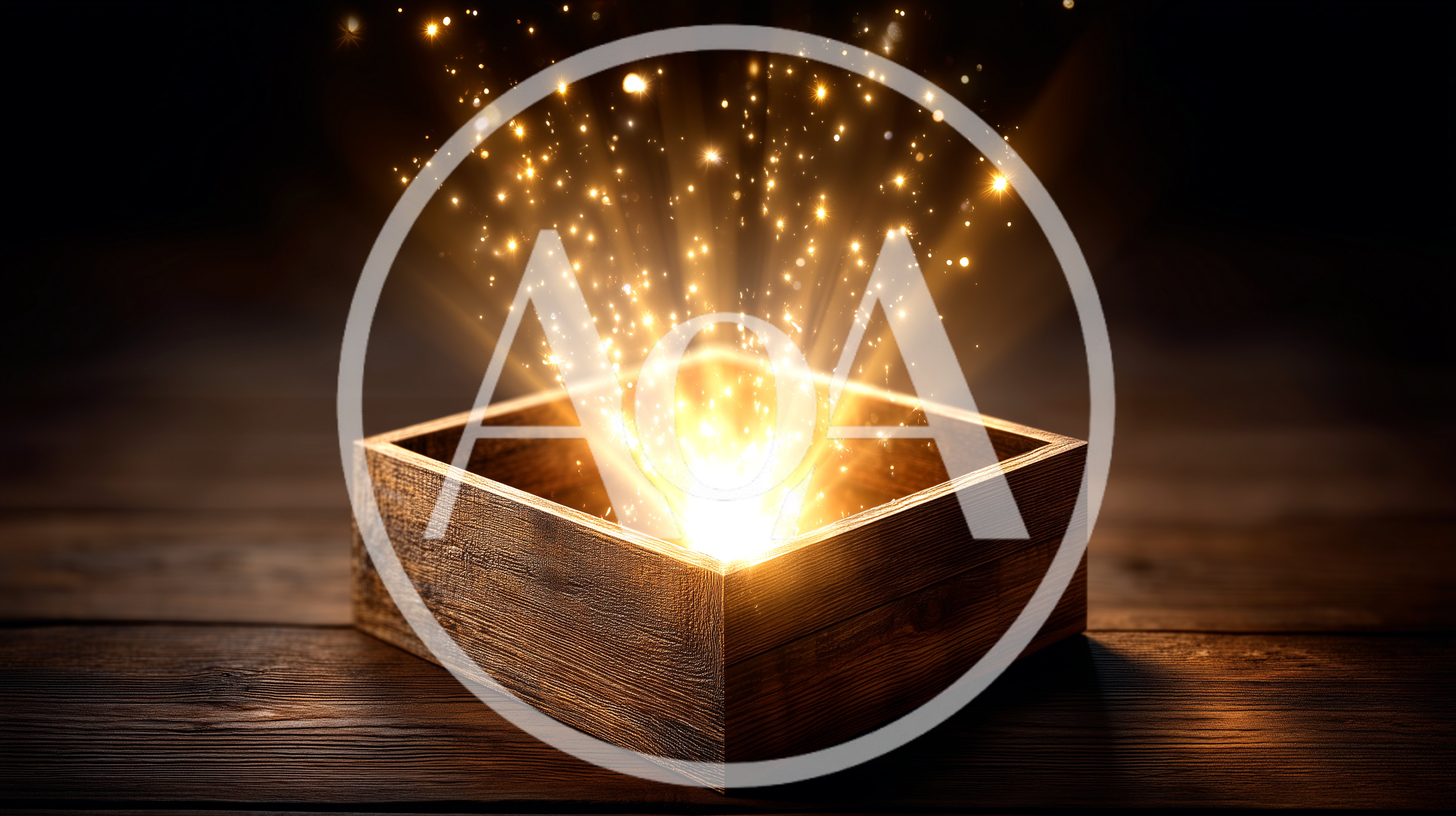 Glowing Magical Light Radiating From Wooden Box