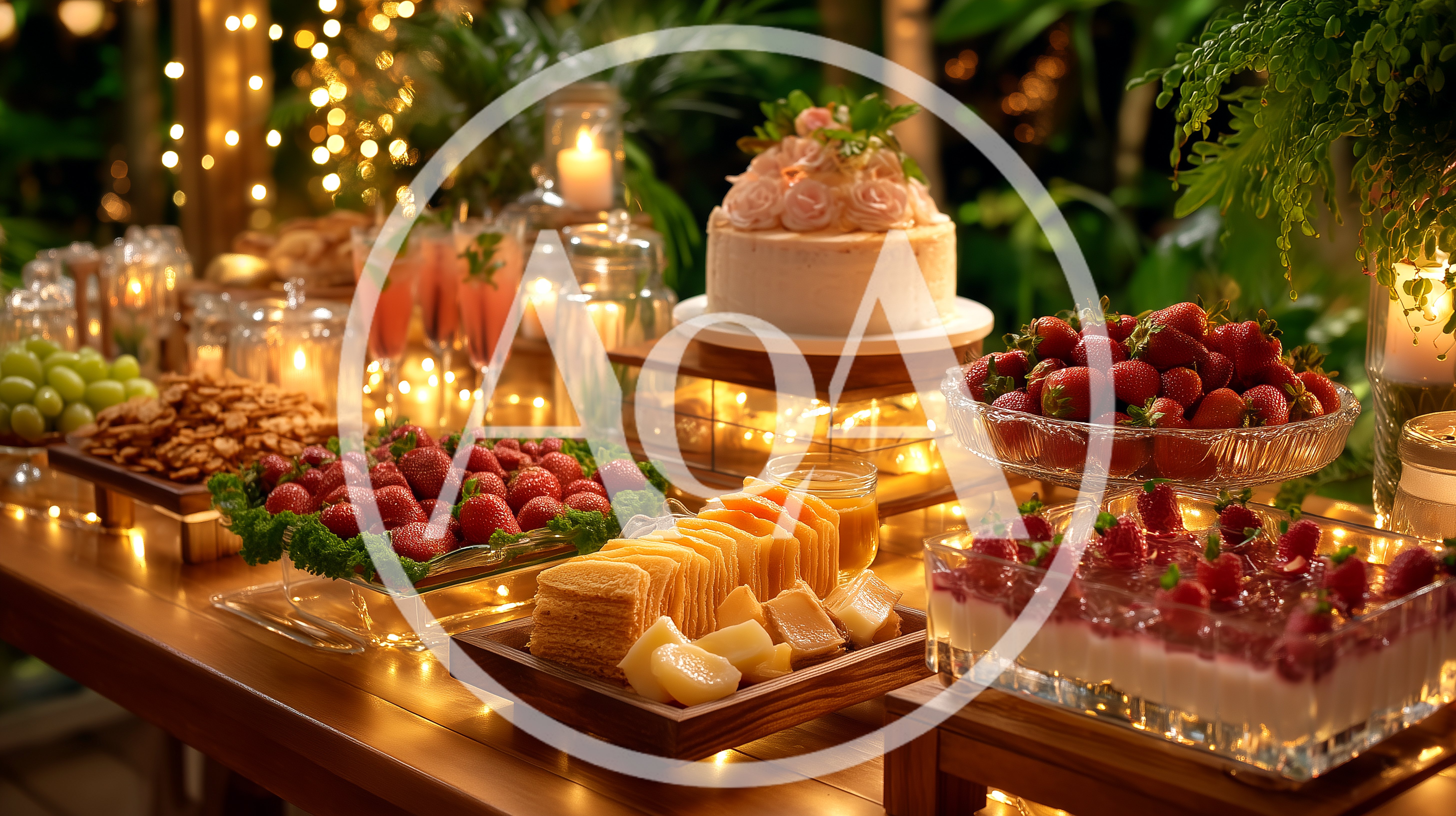 Elegant Dessert Buffet Table At An Evening Event