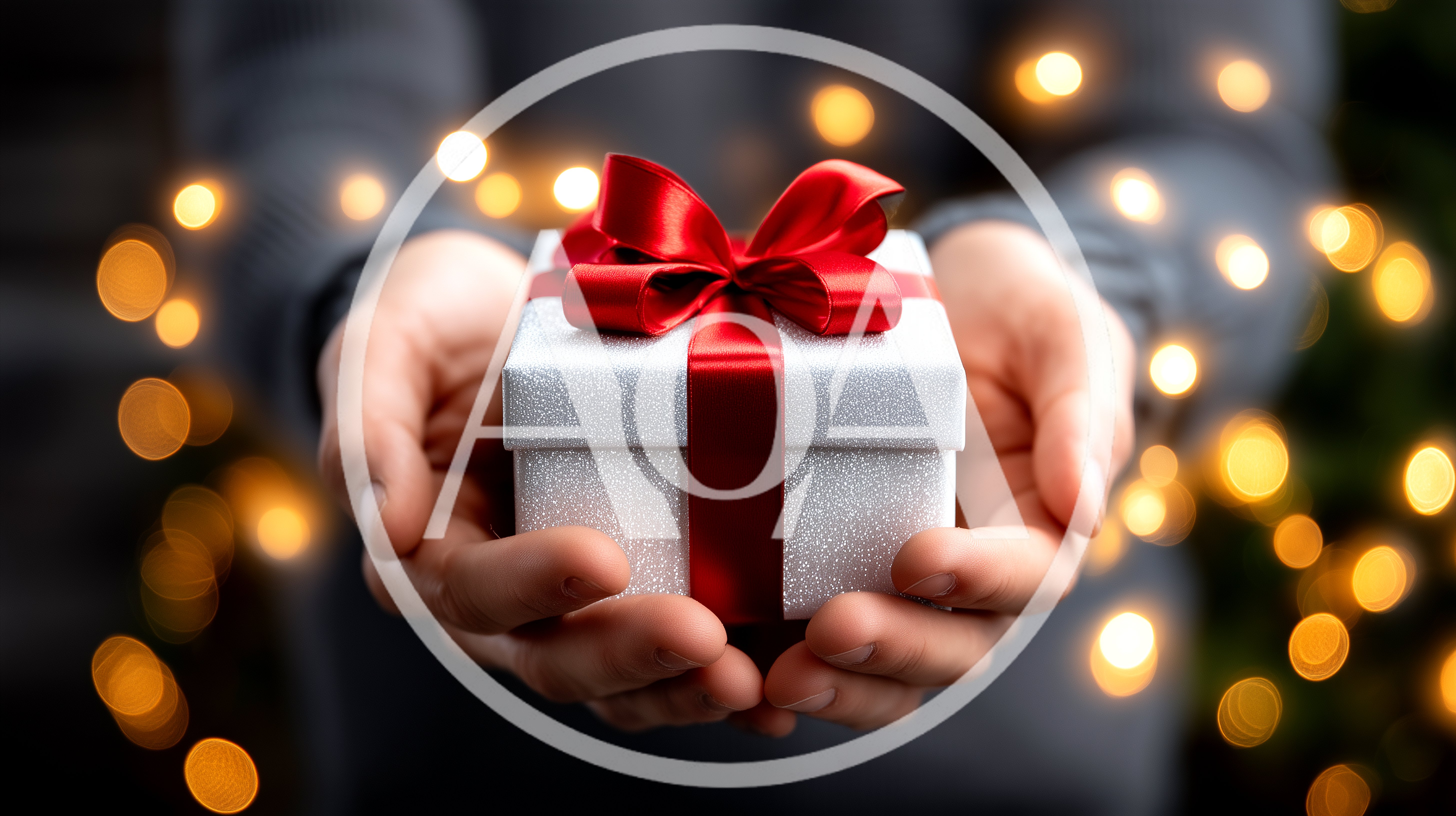 Person Holding A Gift Box With Red Ribbon