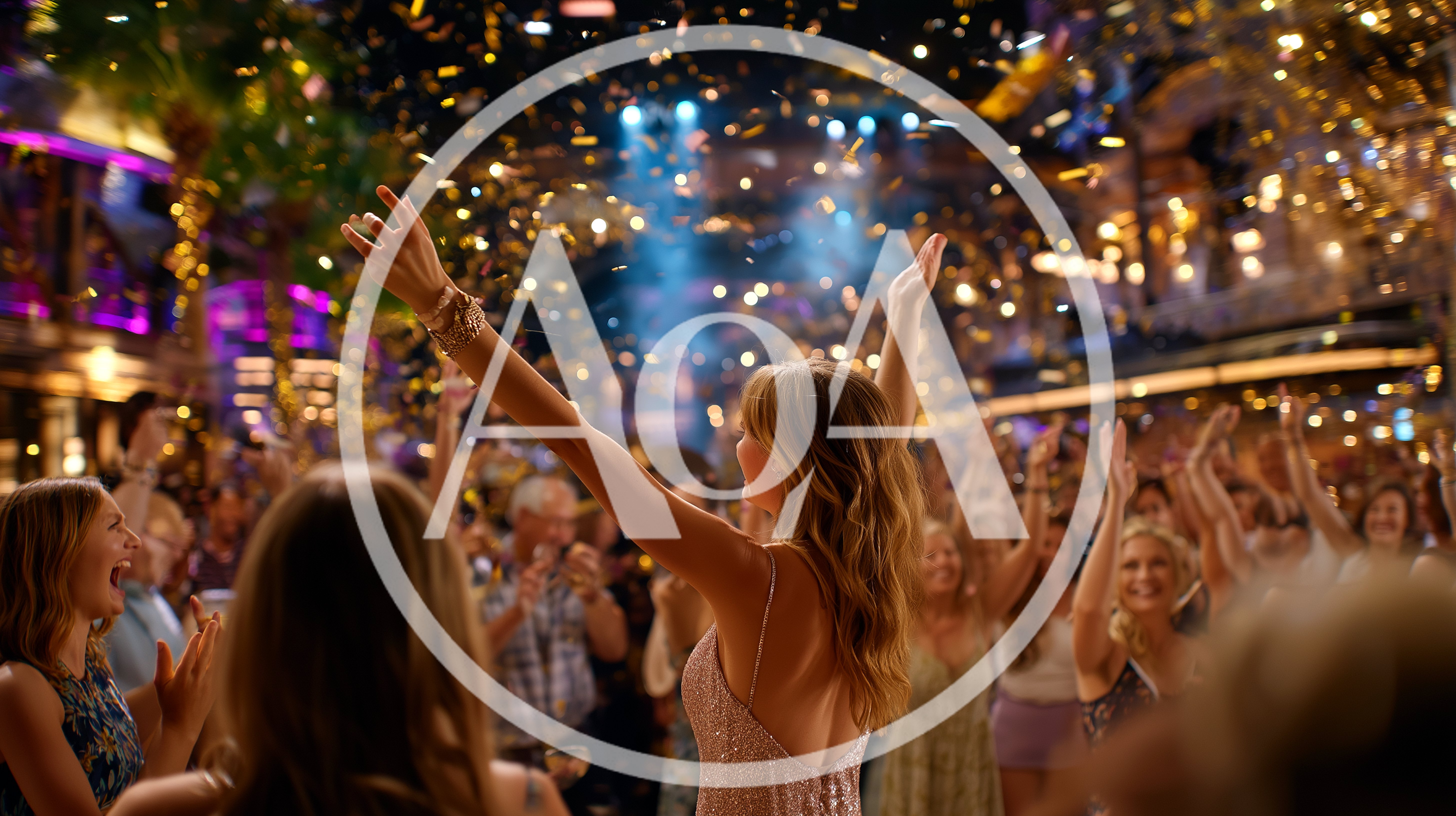 Woman Celebrating With Confetti At A Festive Party