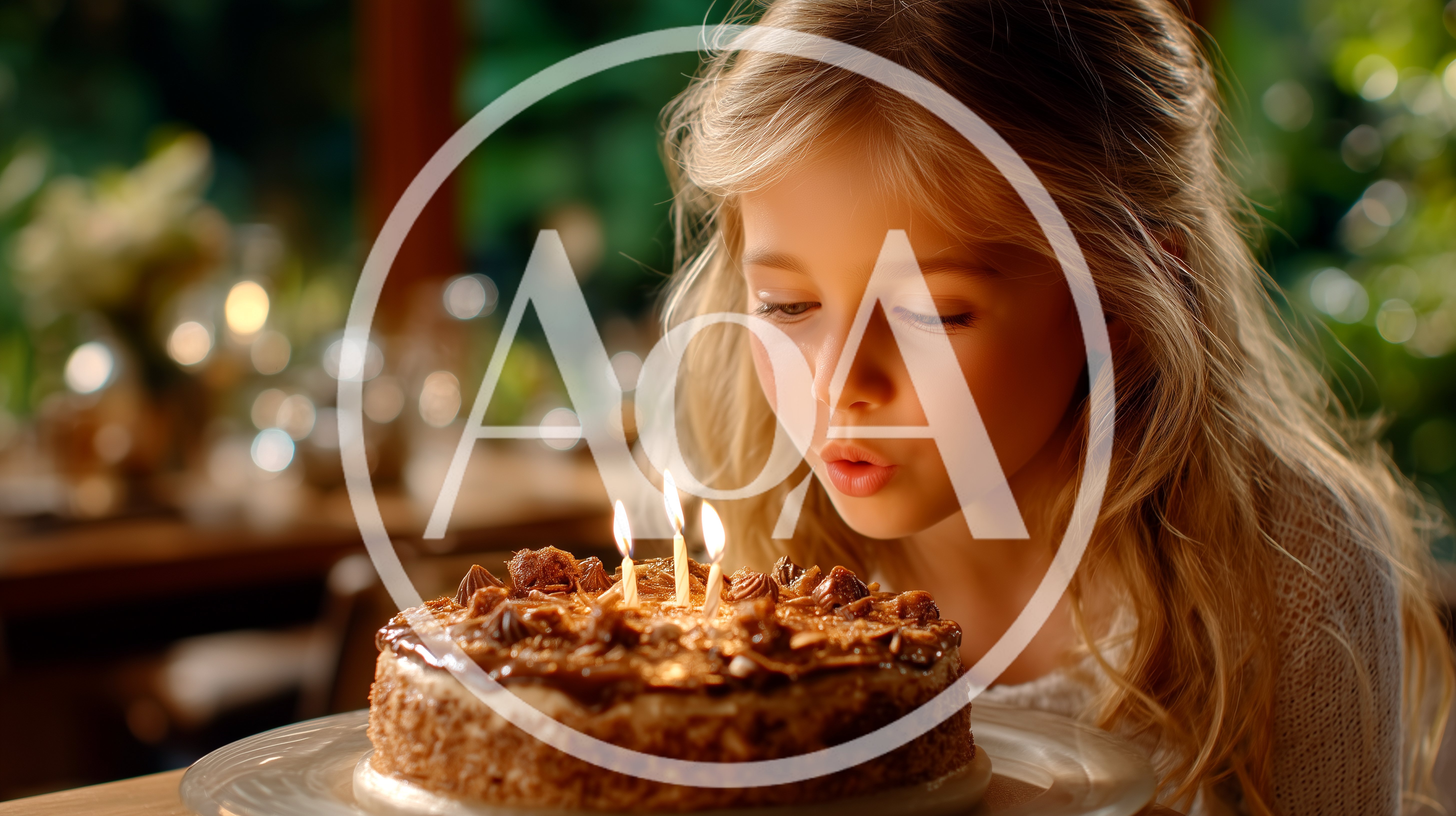 Young Girl Blowing Out Birthday Cake Candles