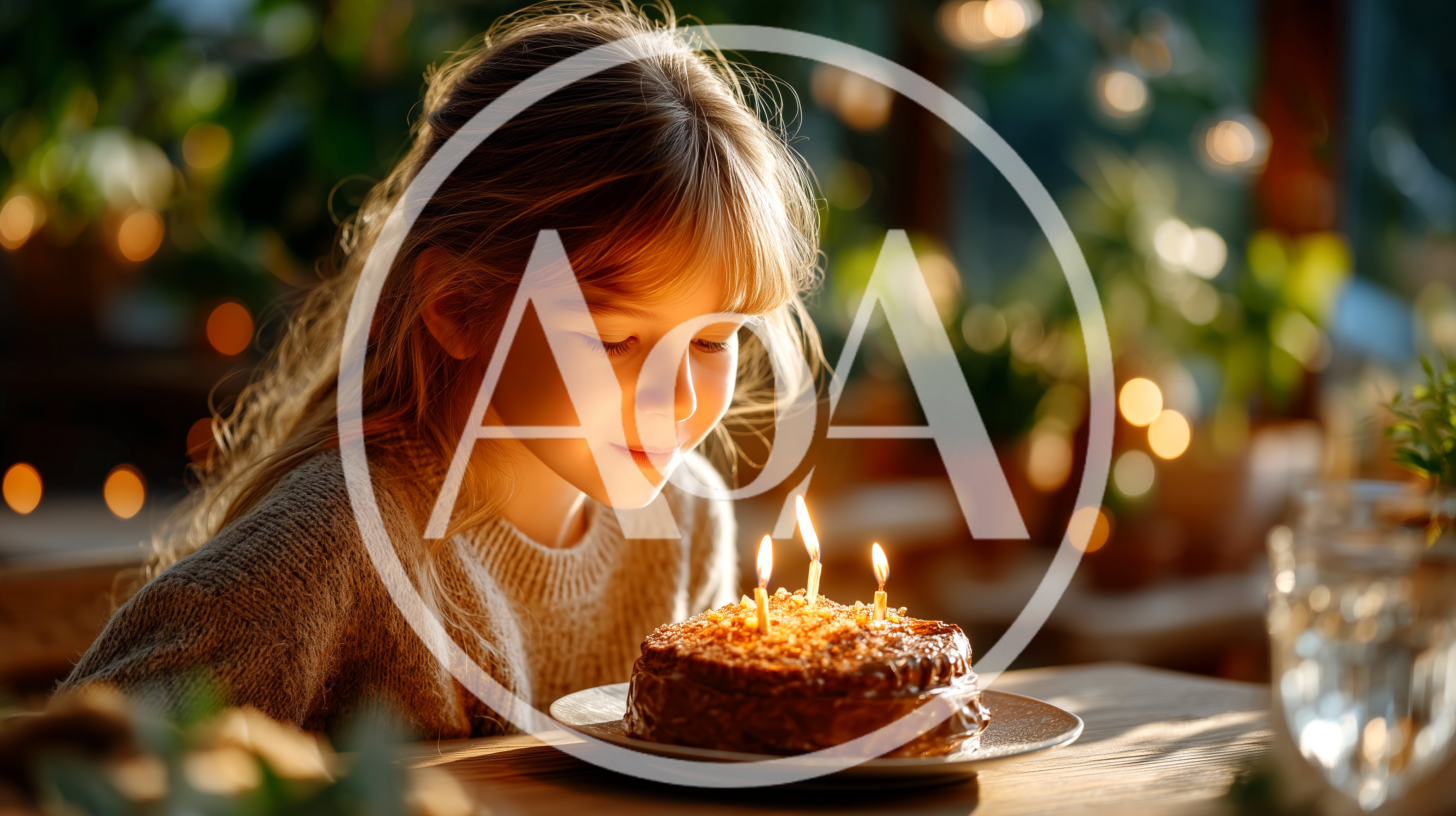 Young Girl Blowing Out Birthday Candles on Cake