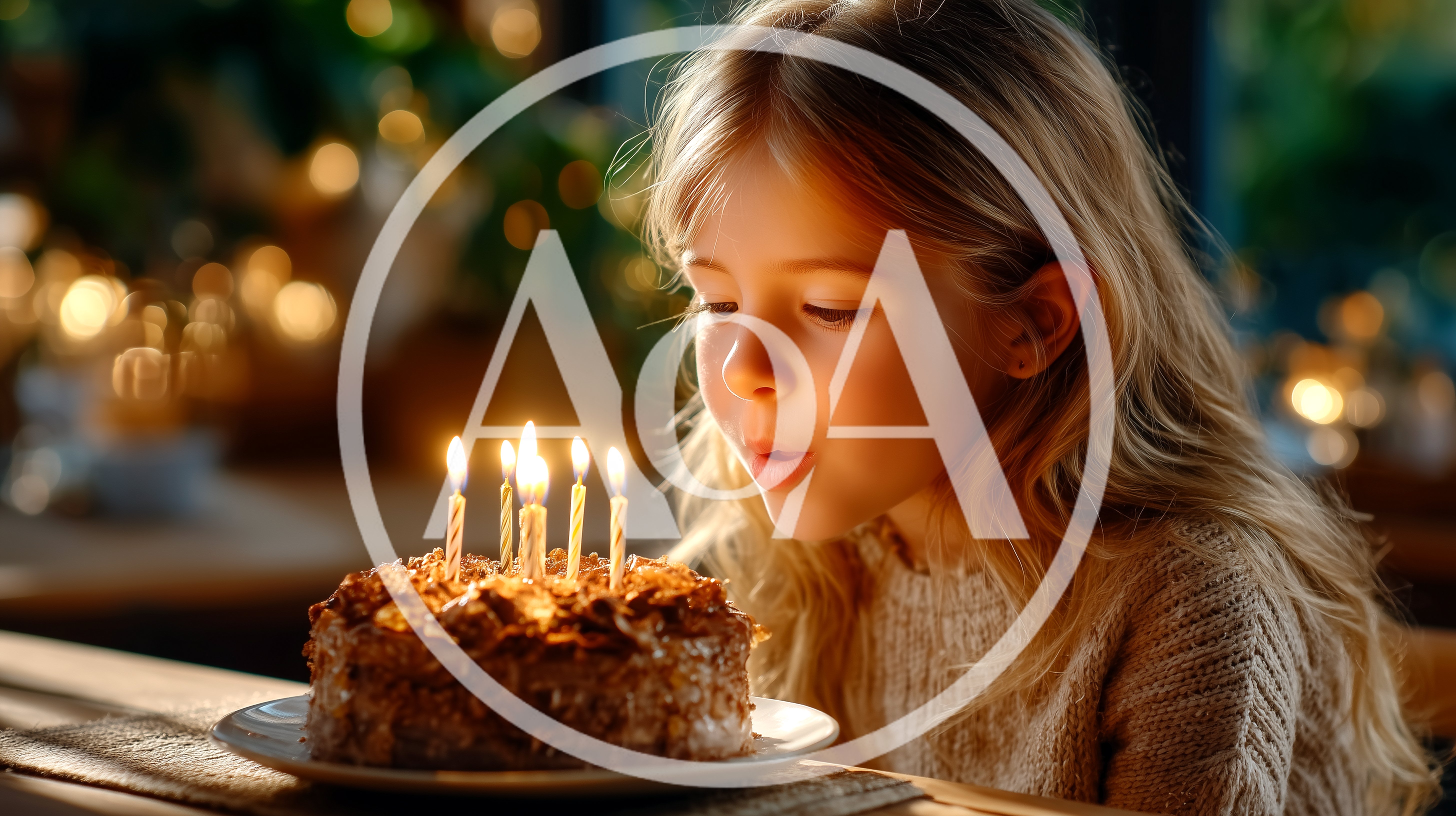 Young Girl Blowing Out Birthday Candles On Cake