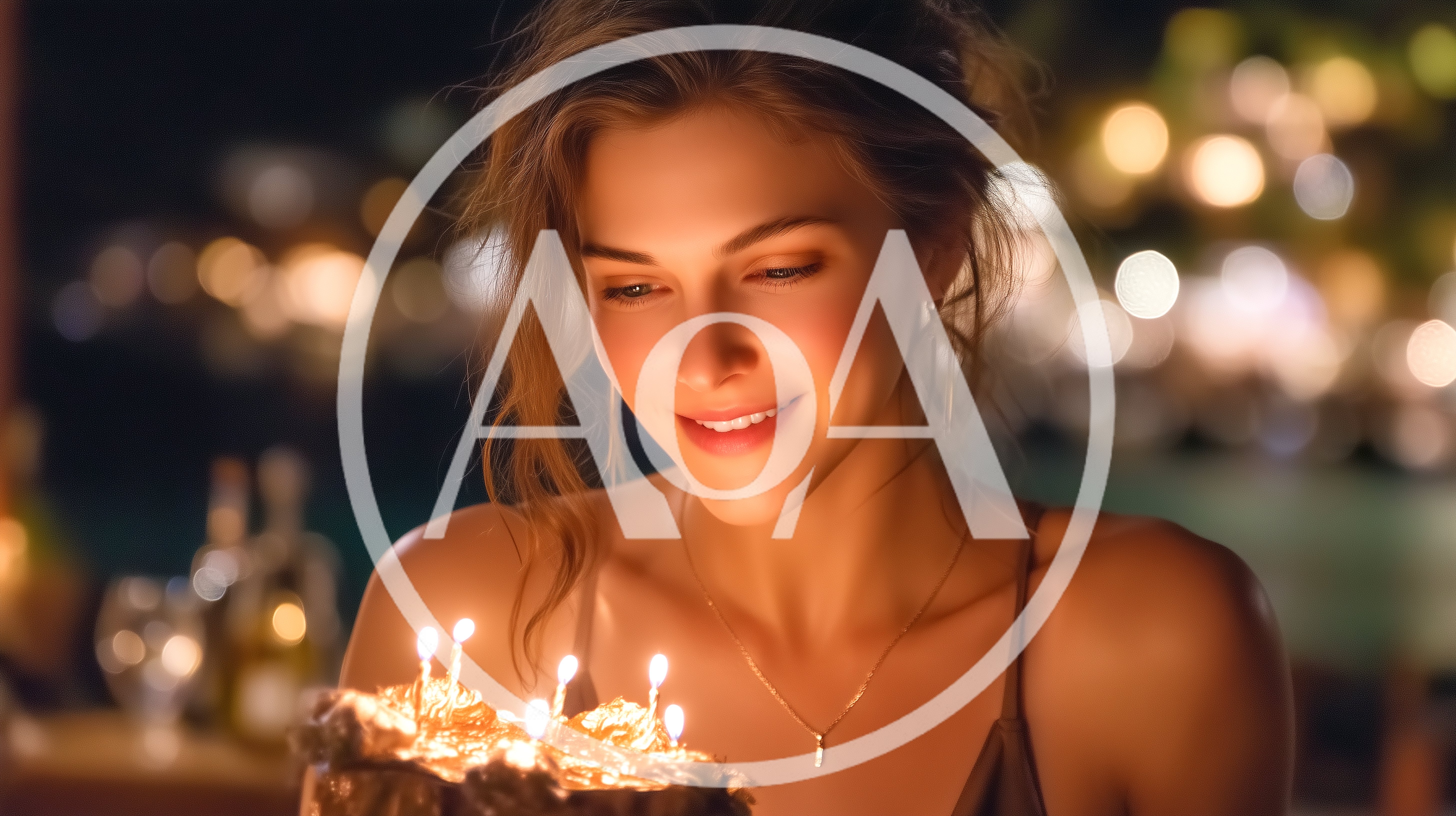 Young Woman Celebrating Birthday With Lit Candles