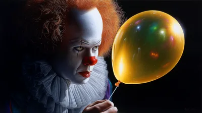 Pennywise The Clown Holding A Yellow Balloon