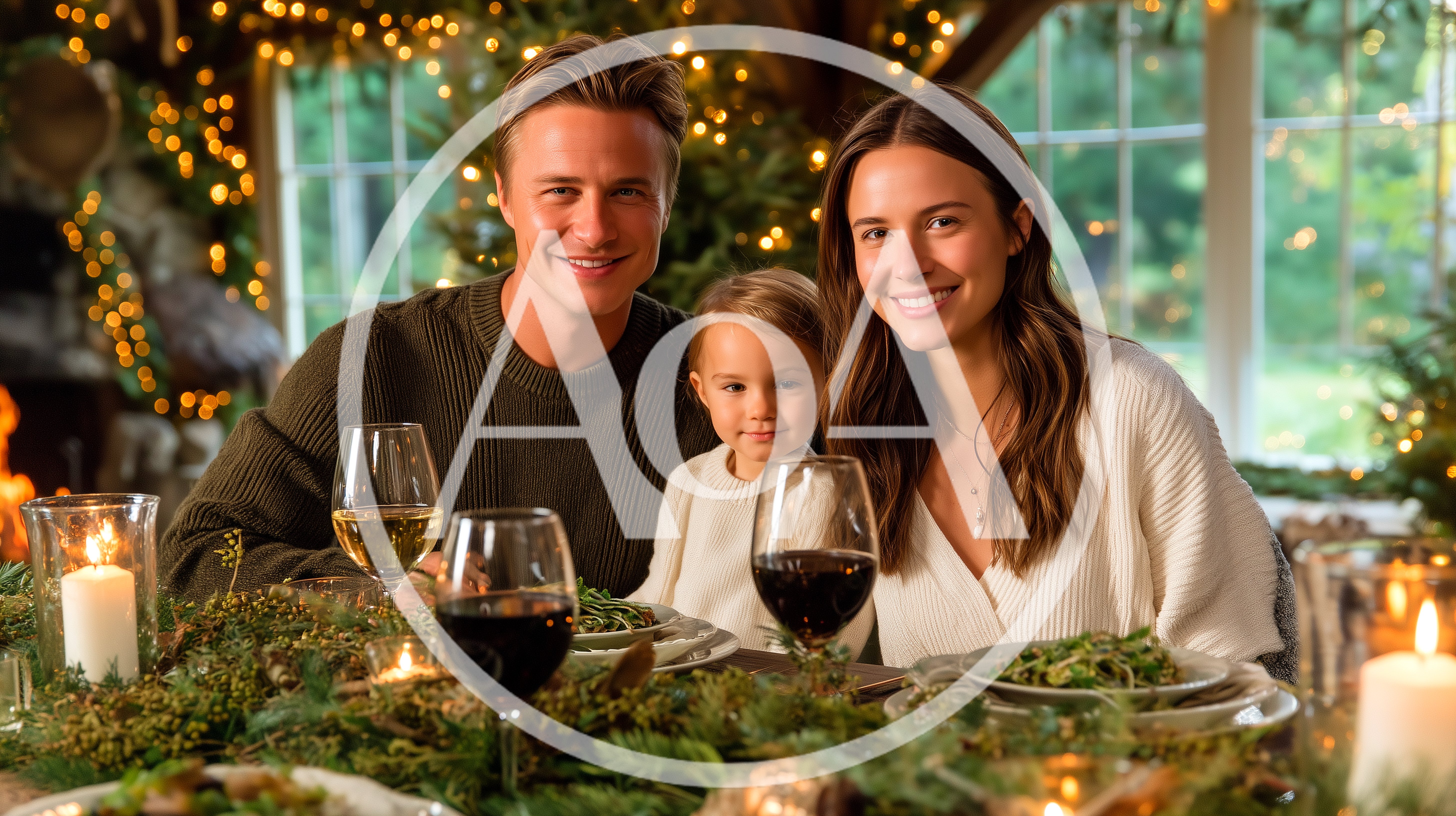 Happy Family Having A Festive Christmas Dinner