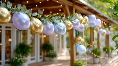 Festive Balloon Garland Decoration For Outdoor Event