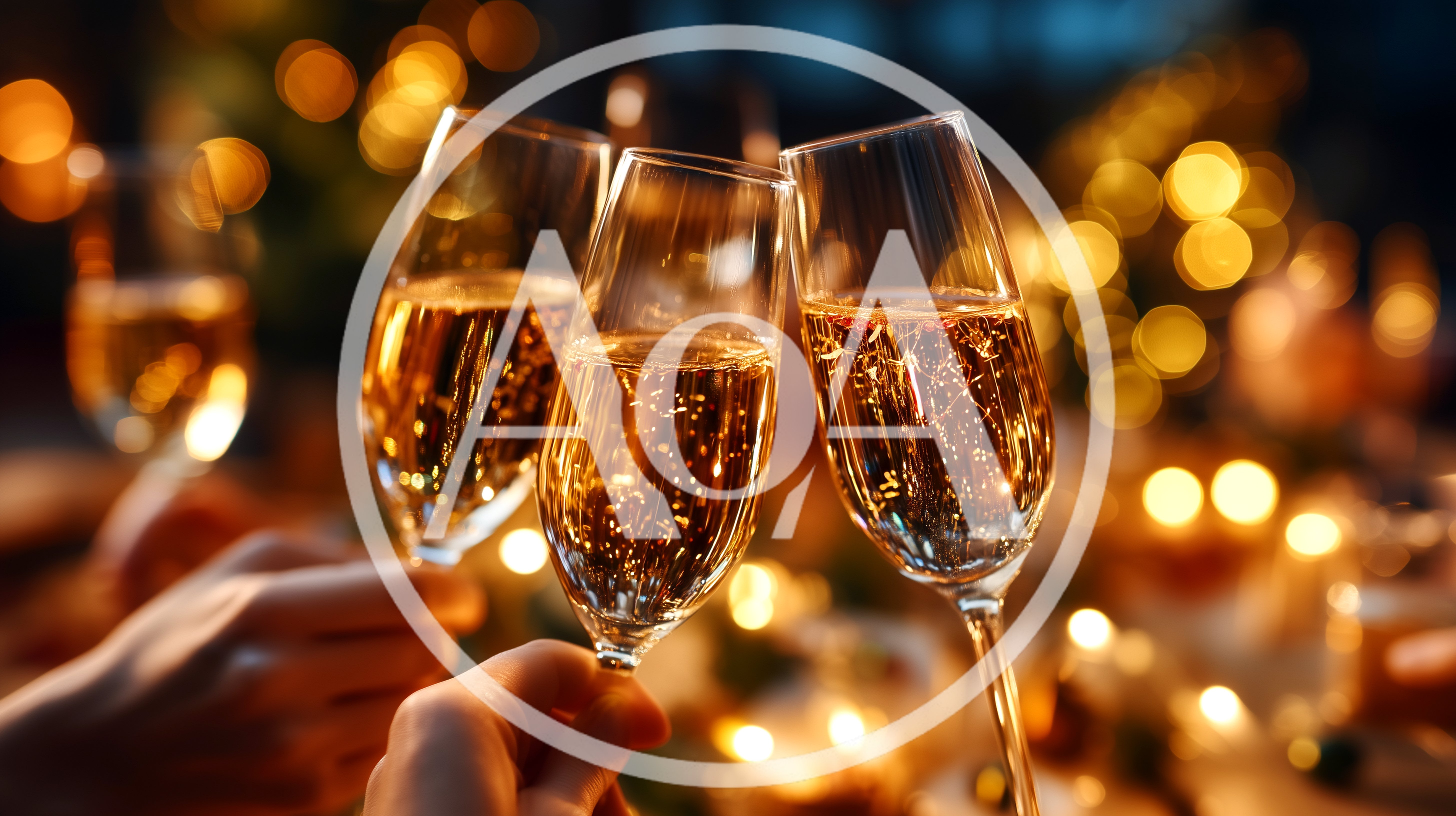 Friends Toasting With Champagne Flutes At A Festive Celebration