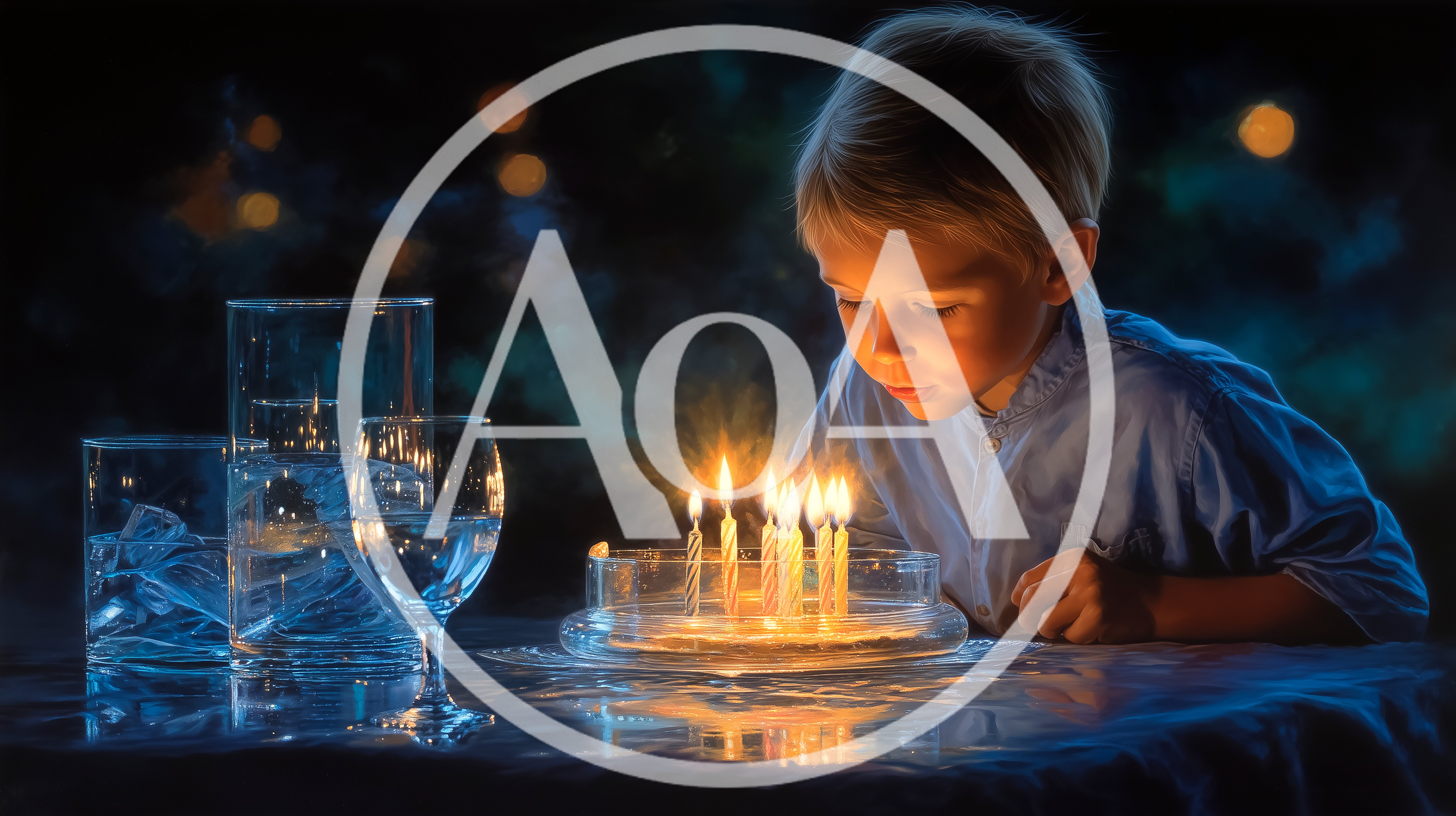 Young Boy Blowing Out Birthday Candles