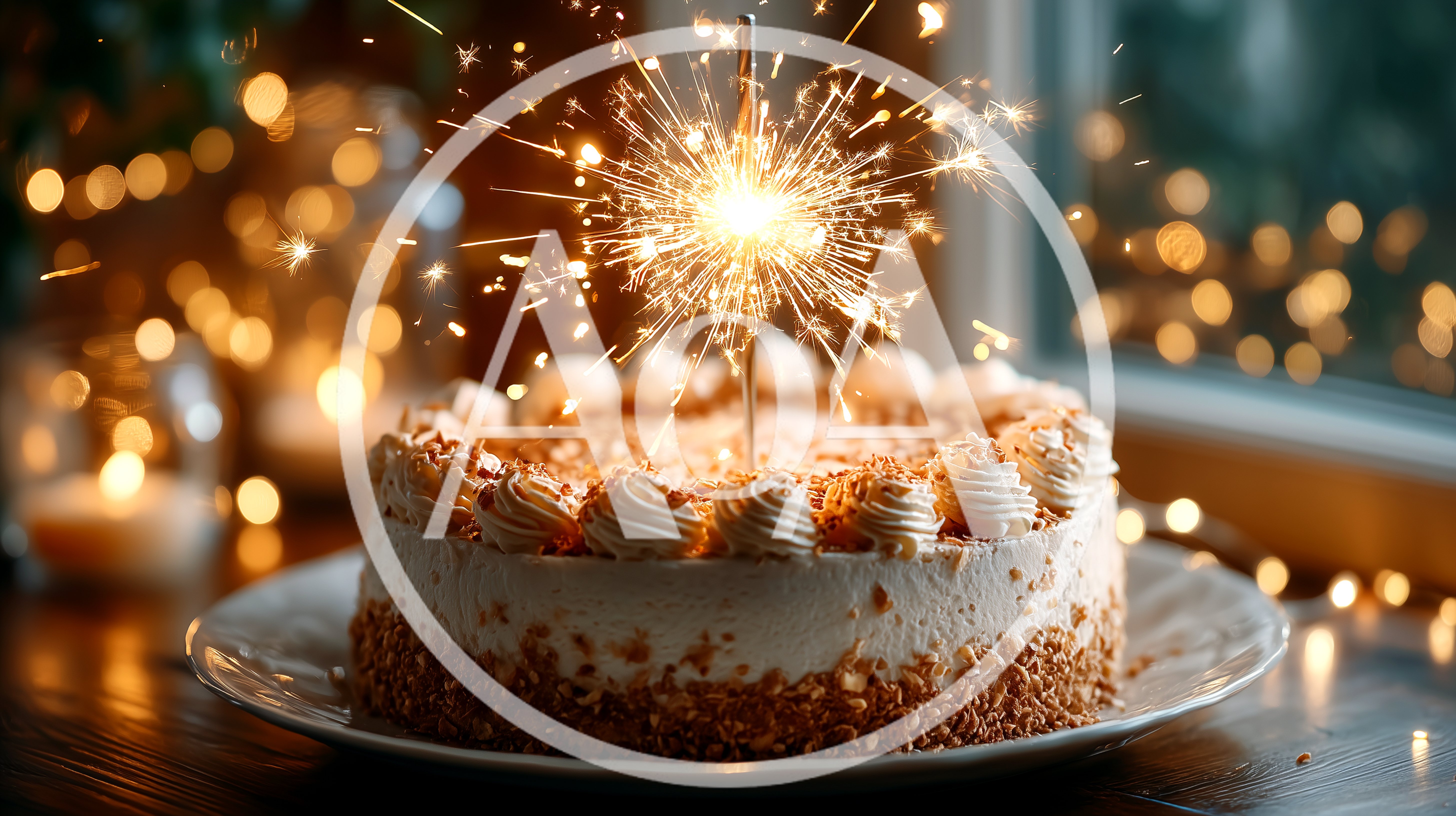 Birthday Cake With A Lit Sparkler