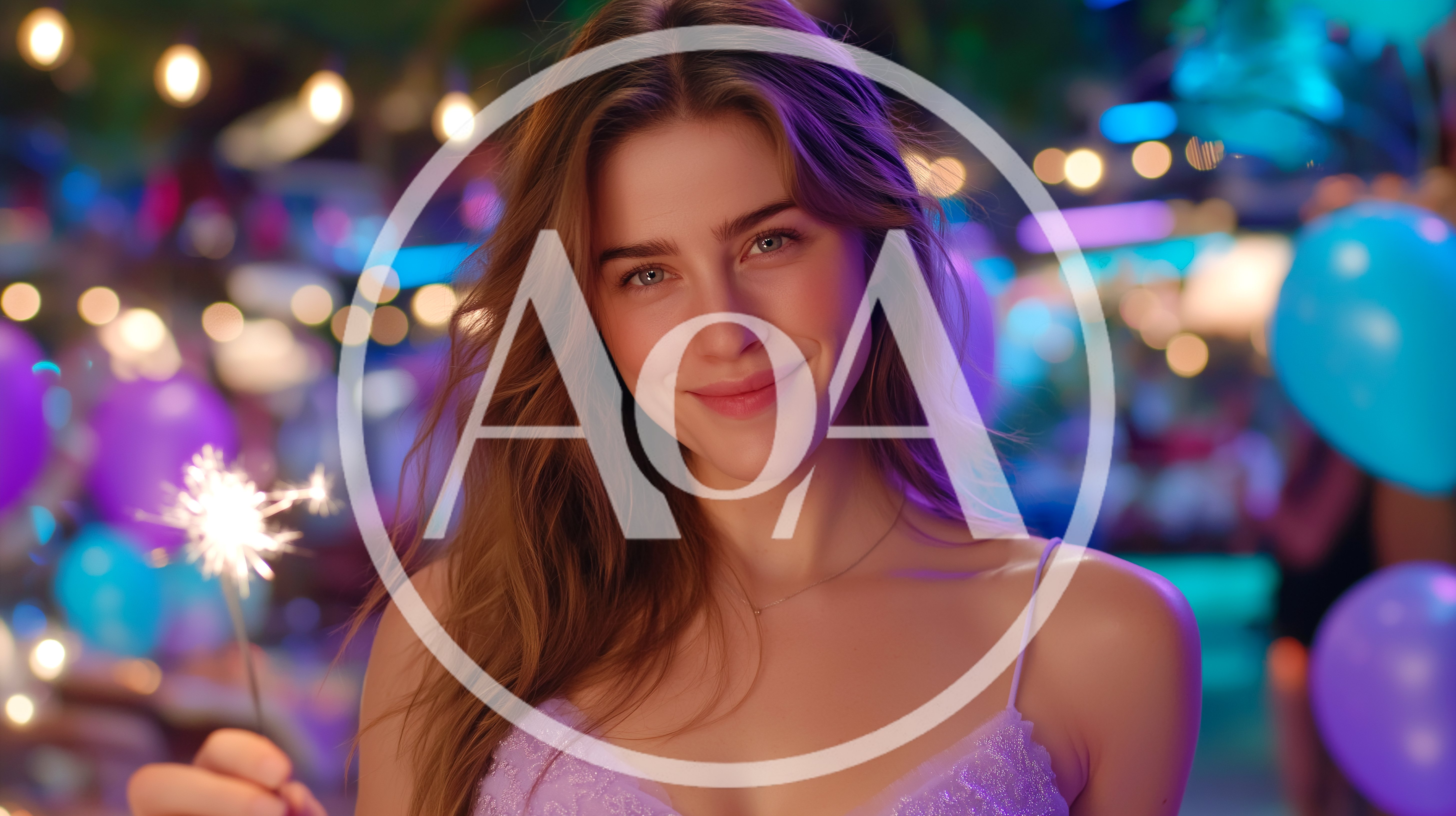 Young Woman Holding A Sparkler At A Party