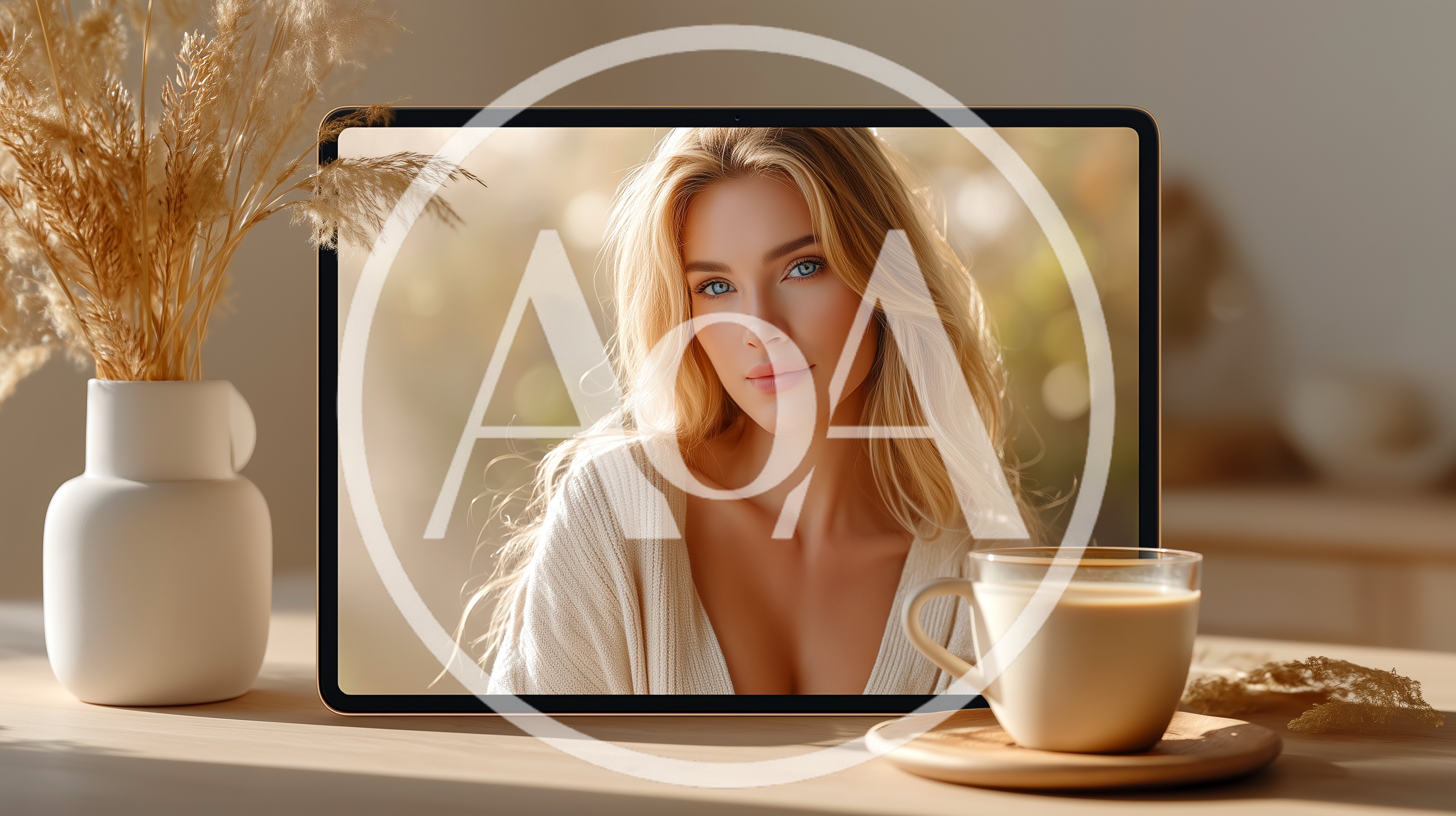 Digital Portrait Displayed on Tablet Screen