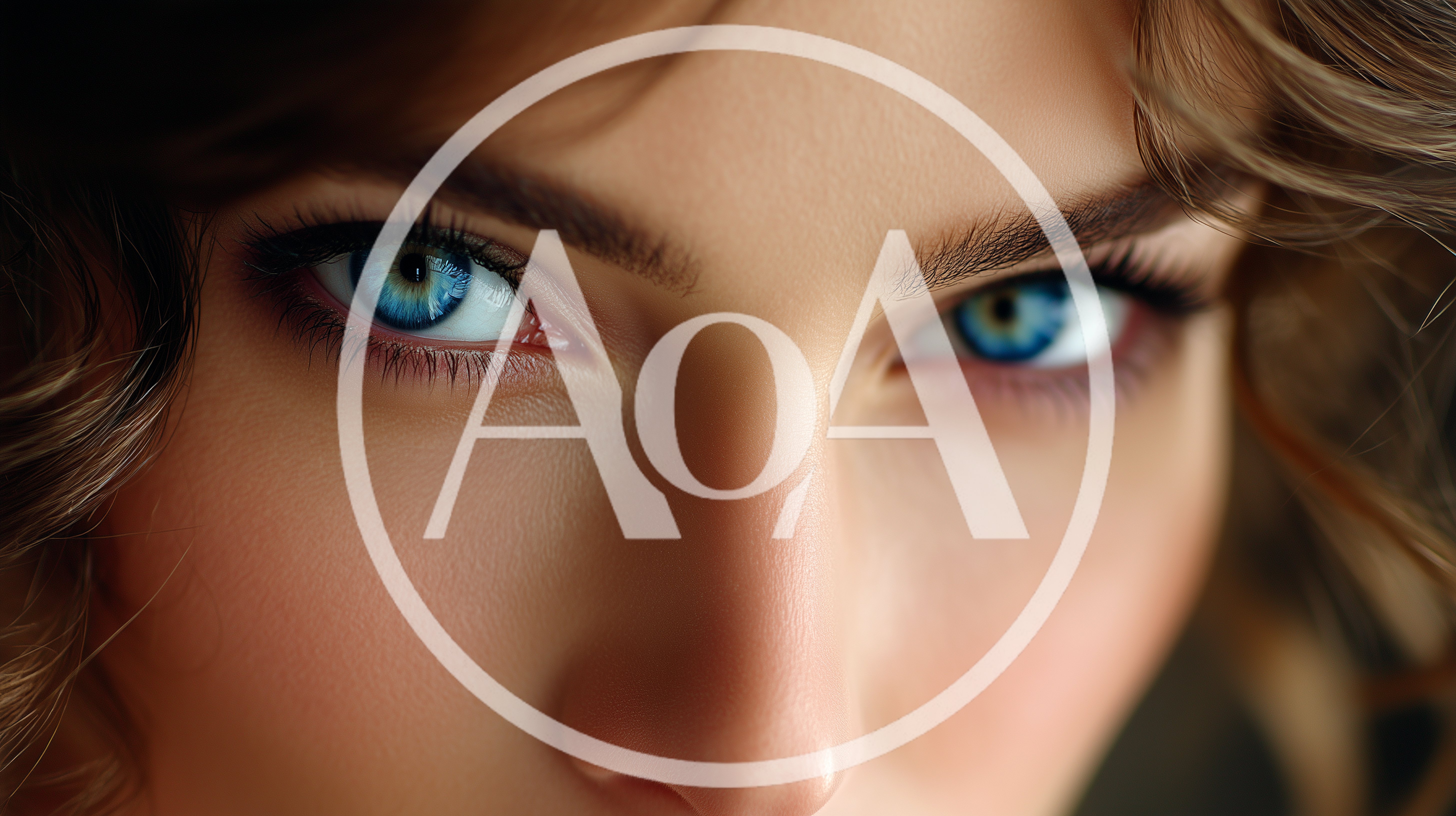 Close Up Portrait Of A Woman With Blue Eyes