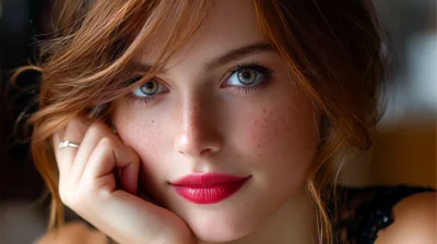 Portrait Of A Young Woman With Red Hair