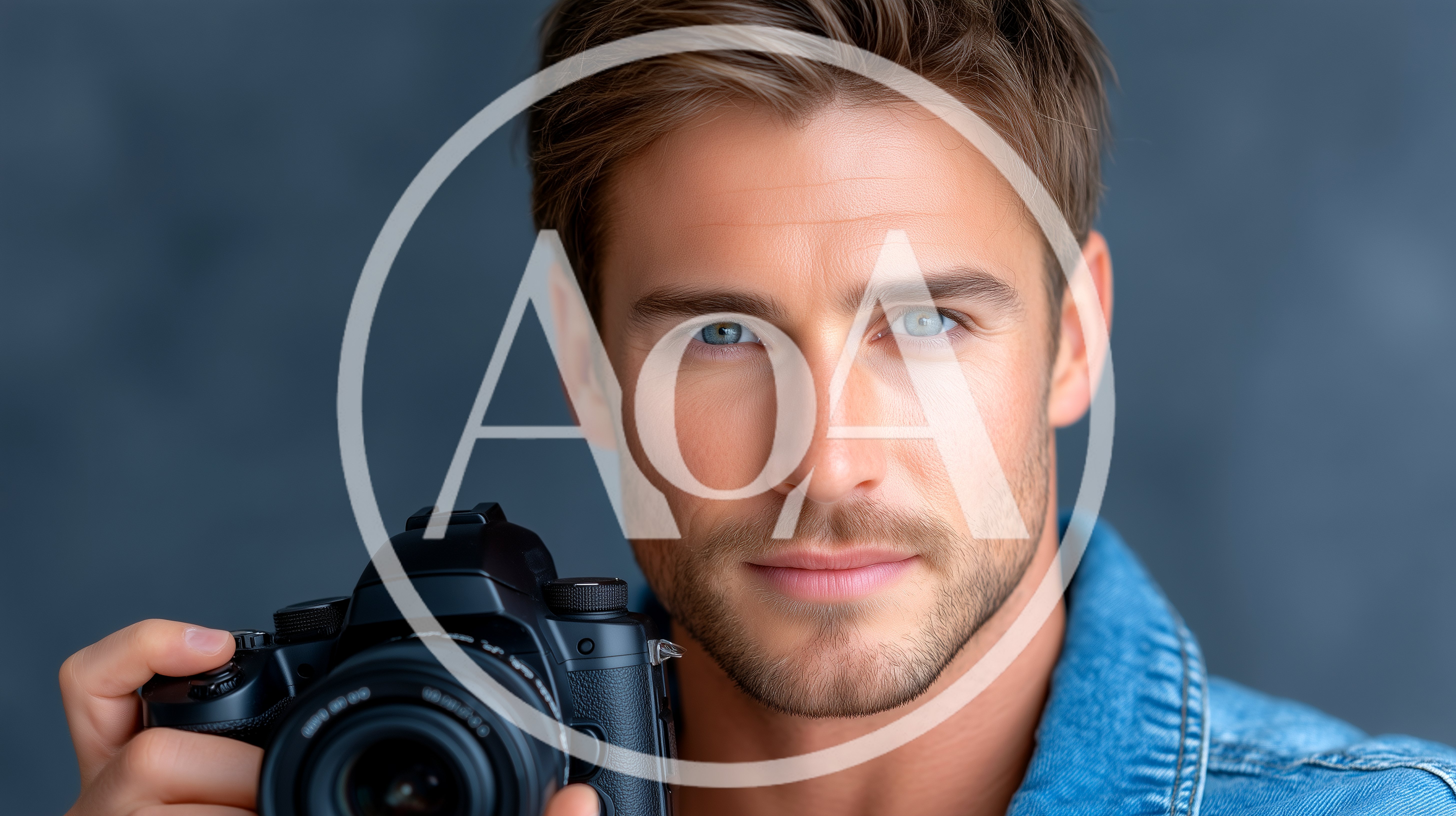 Handsome Male Photographer Holding Professional DSLR Camera