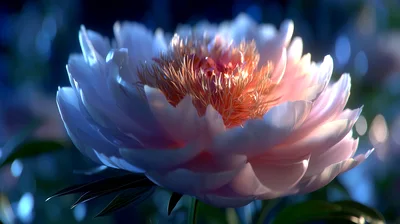 Close Up Of A Blooming Peony Flower