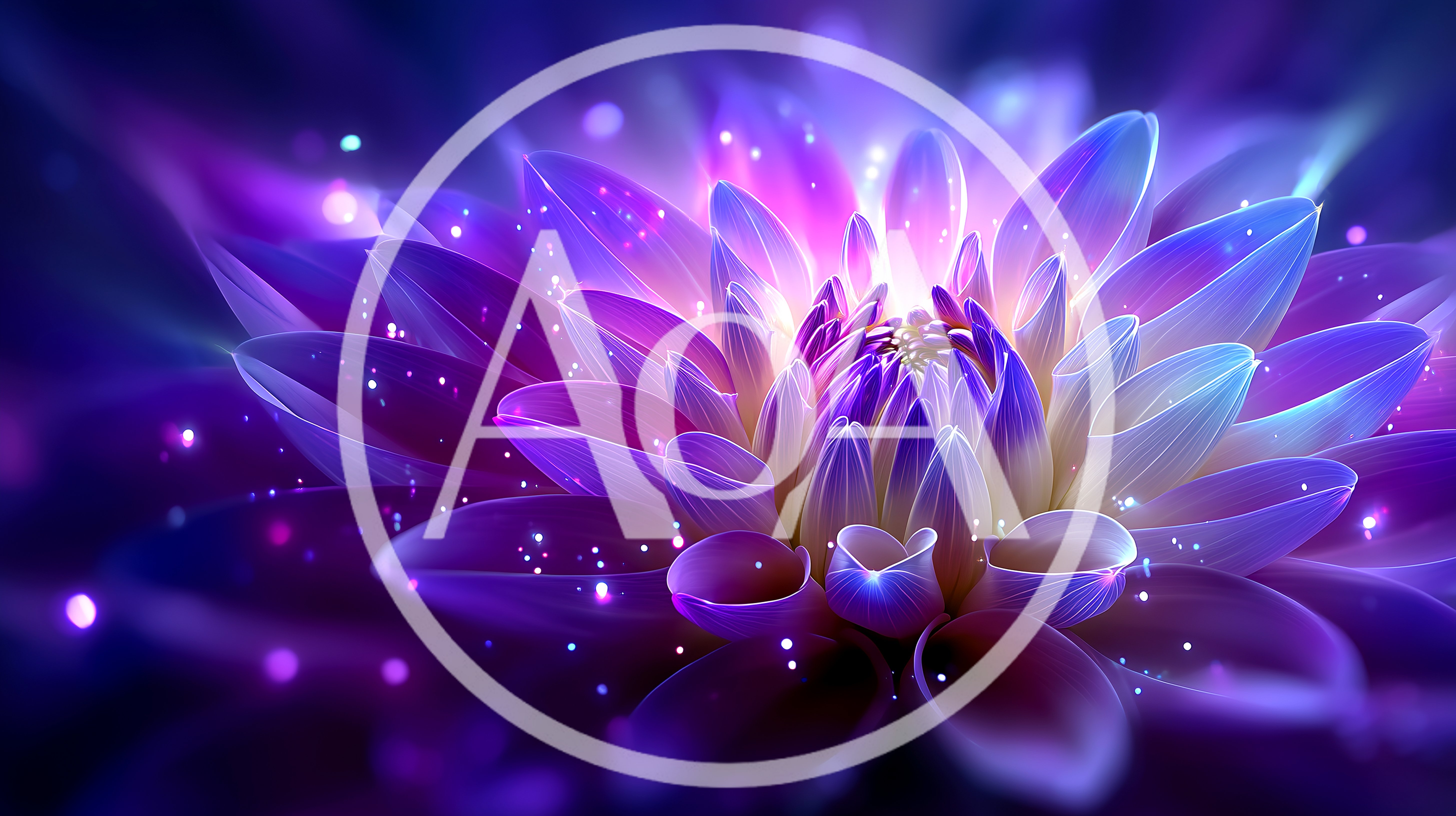 Glowing Purple Dahlia Flower With Magical Sparkles