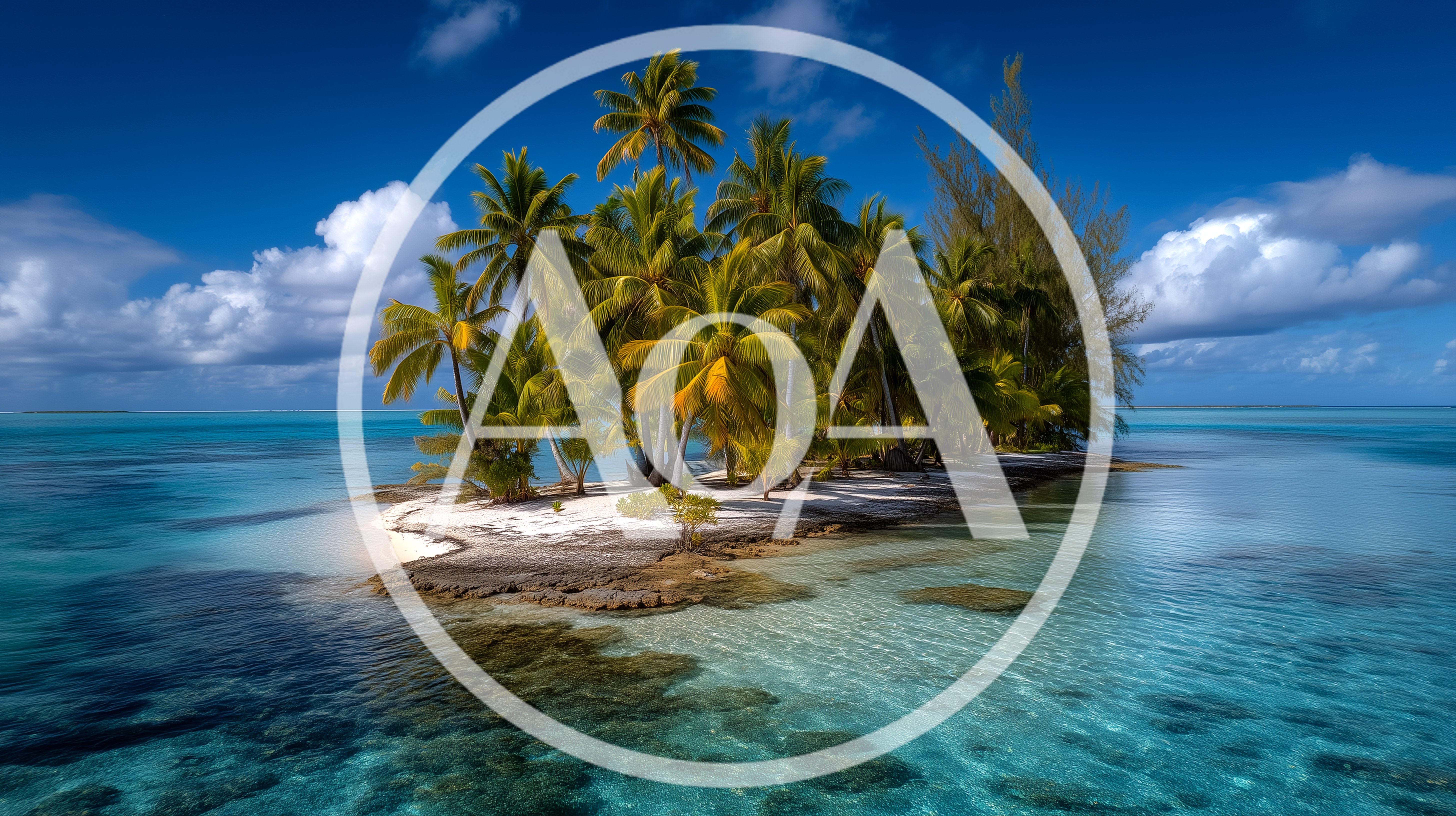 Tropical Island With Palm Trees In The Ocean