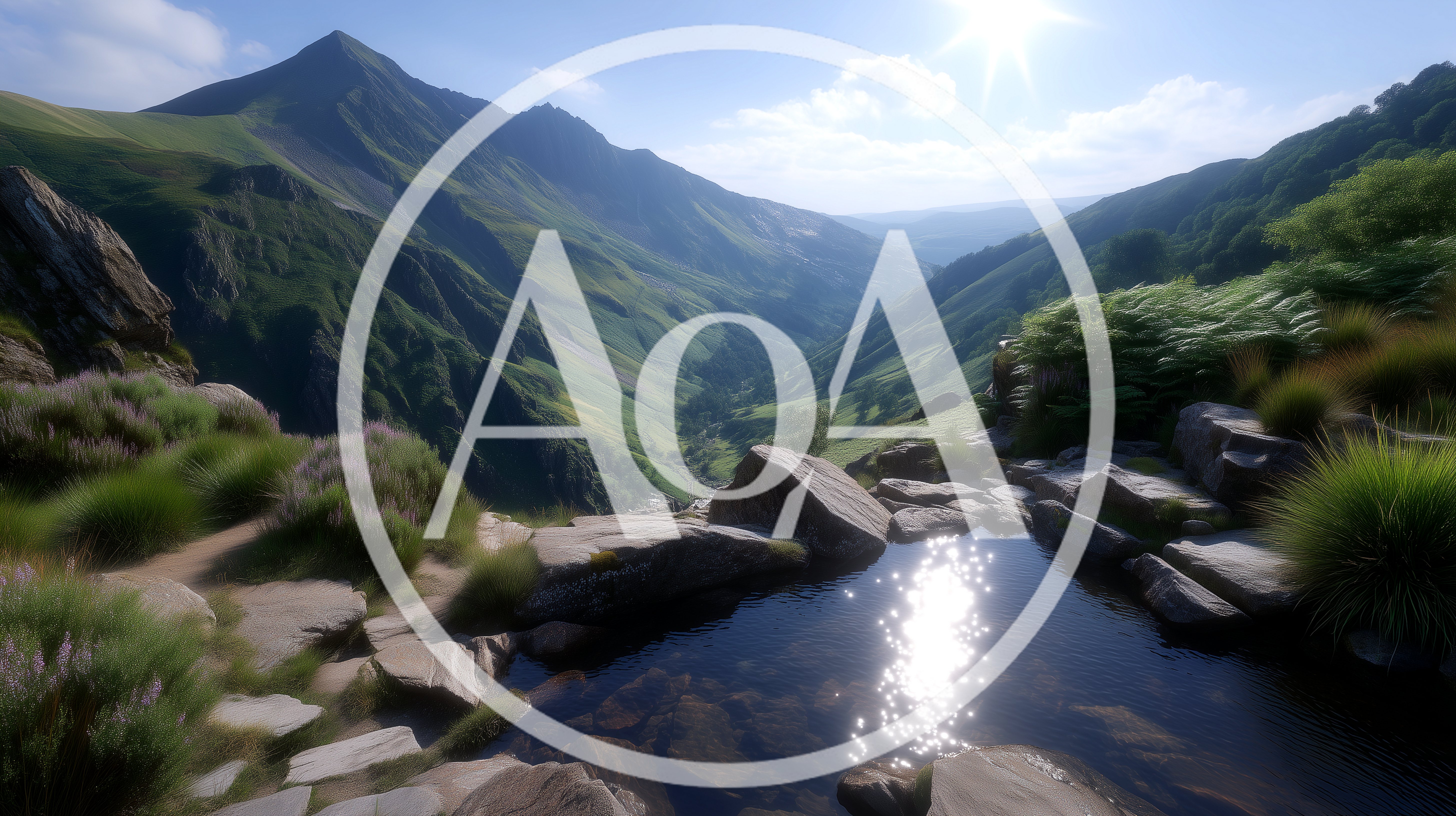 Scenic Mountain Valley View With A Natural Rock Pool