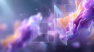 Abstract Motion Background With Floating Geometric Glass Squares
