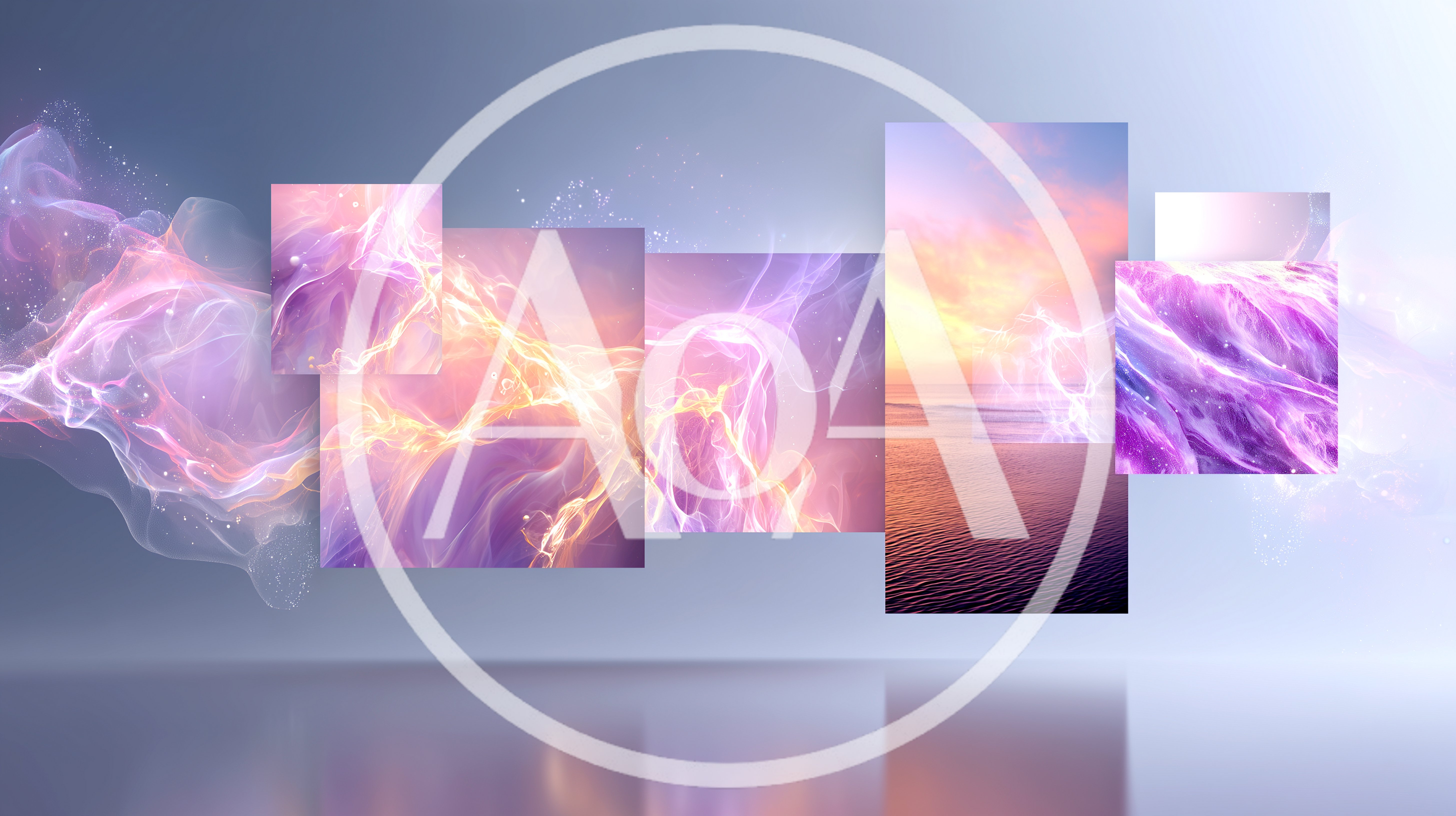Abstract Floating Rectangular Panels With Ethereal Light Effects