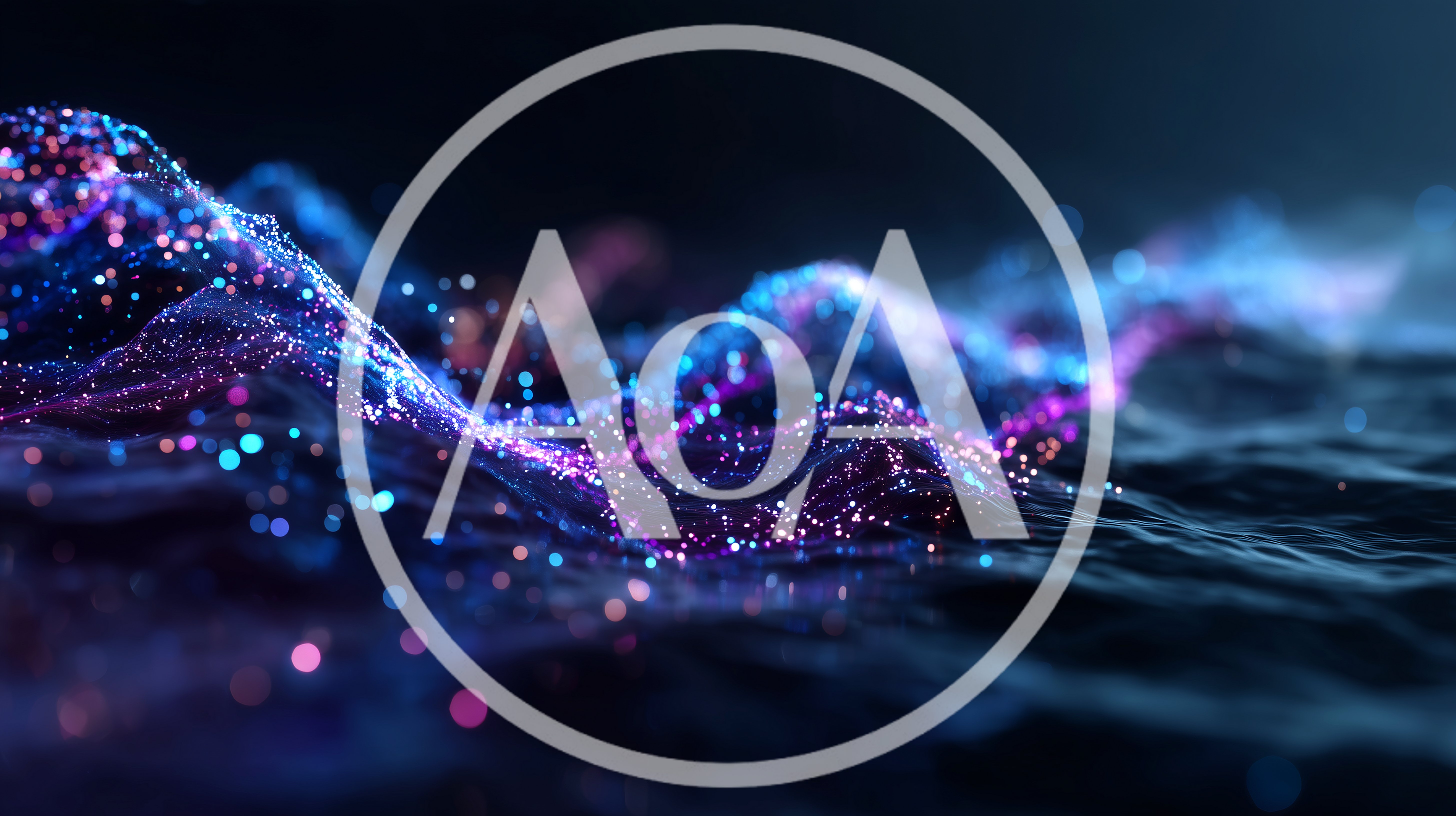 Abstract Digital Wave With Glowing Particles