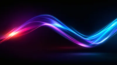 Abstract Glowing Neon Light Wave Motion Background