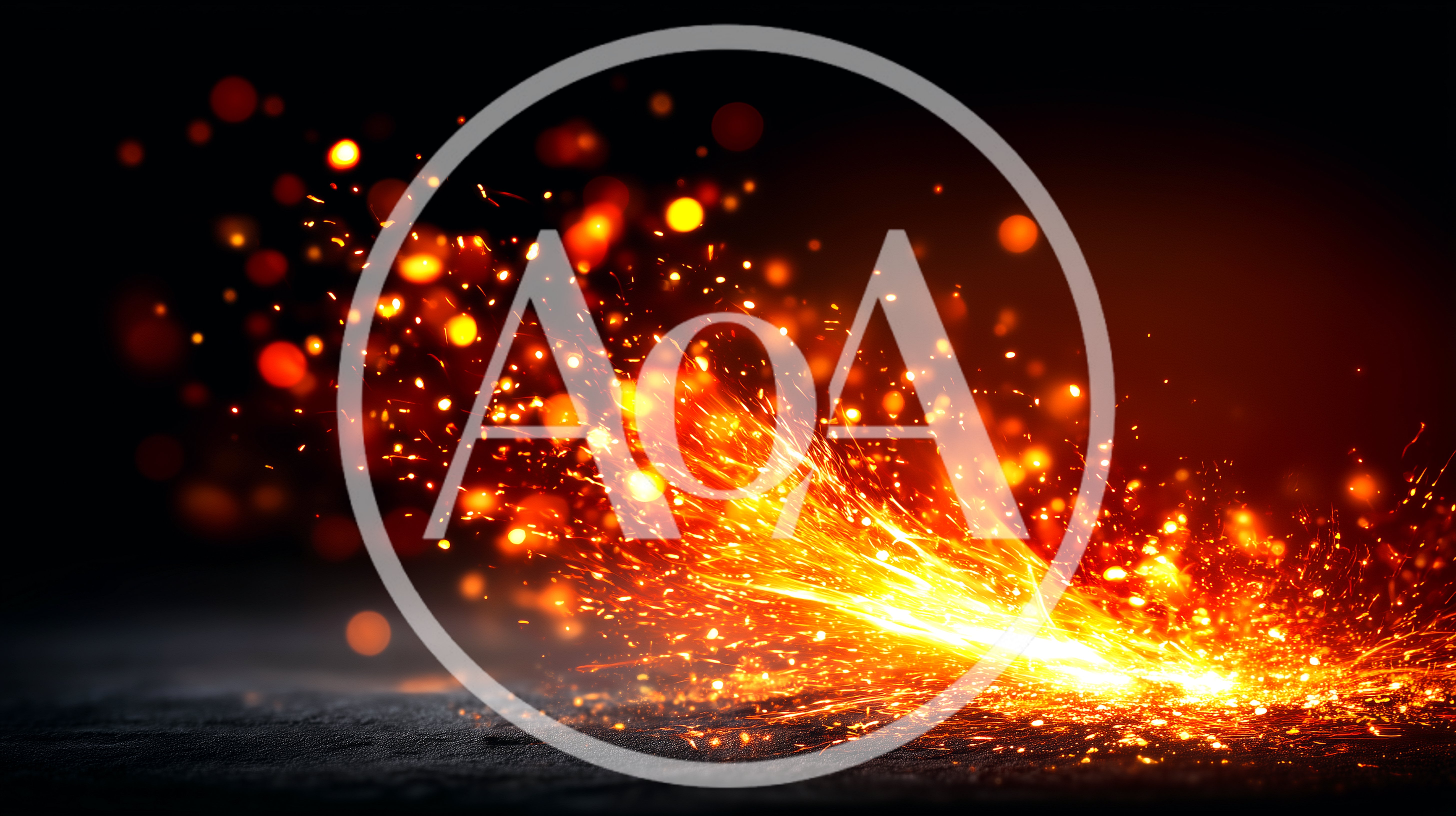 Bright Orange Sparks Flying From Metal Grinding