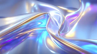 Abstract Iridescent Metallic Liquid Wave Background