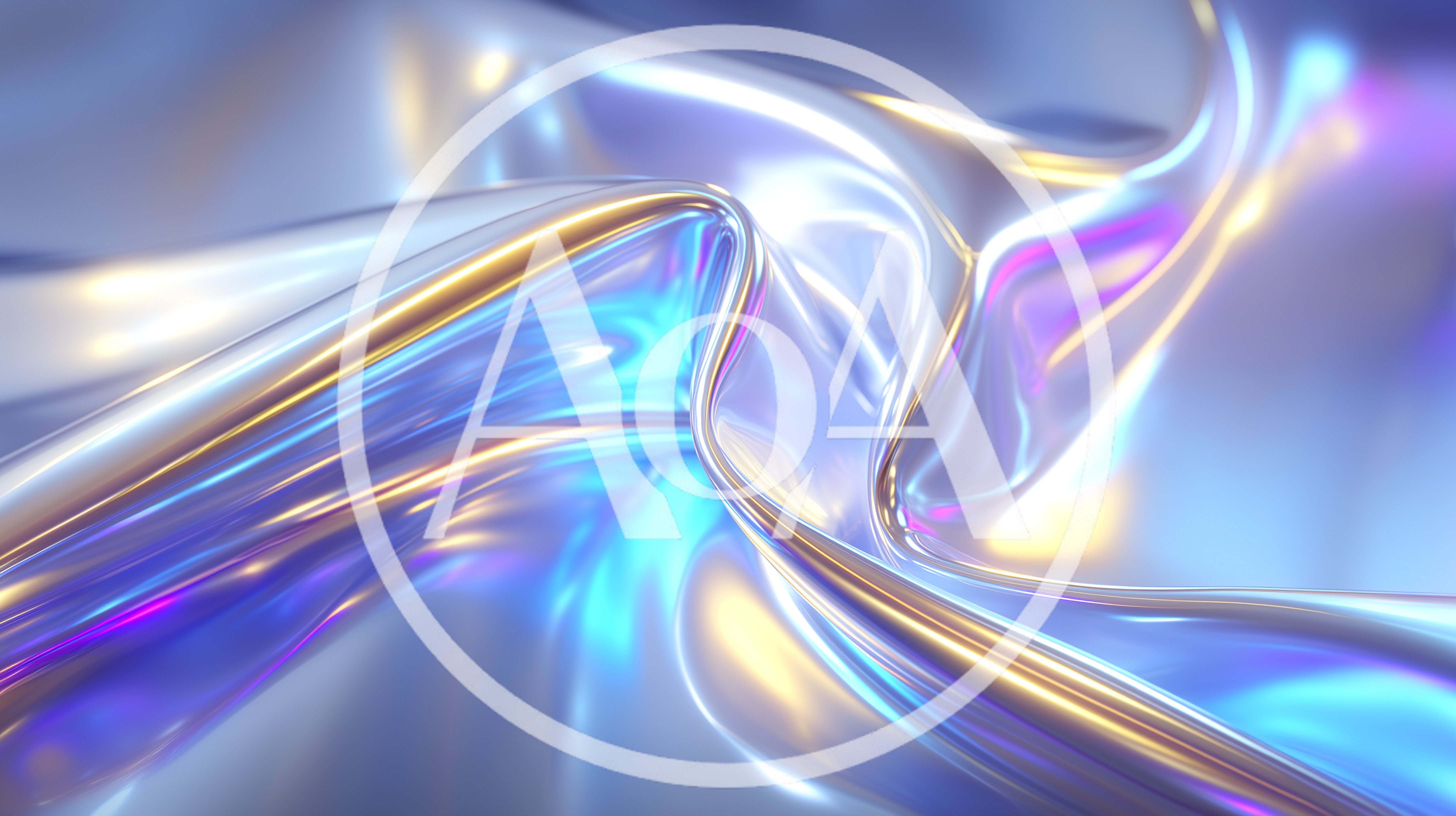 Abstract Iridescent Metallic Liquid Wave Background