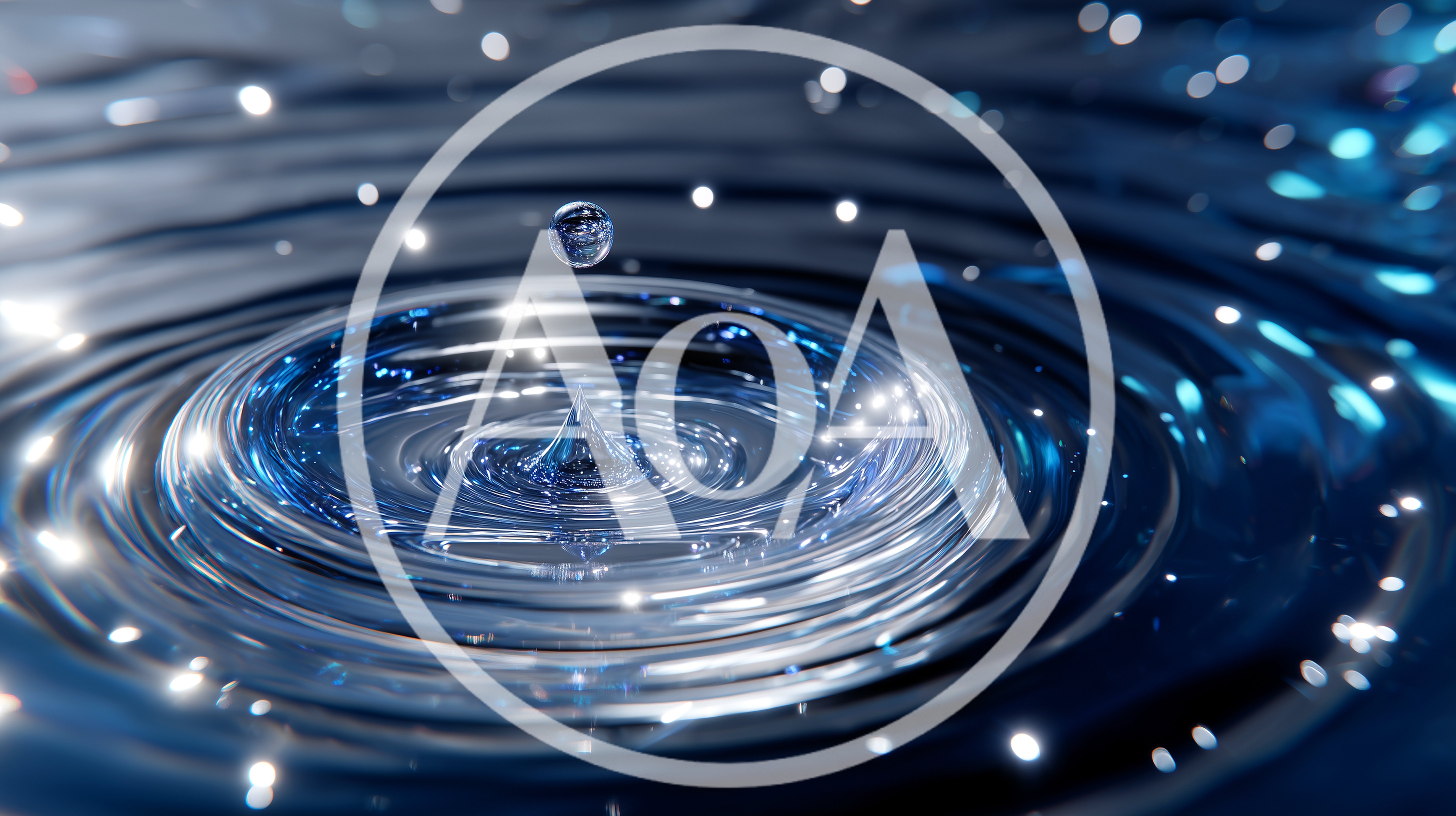 Single Water Droplet Creating Concentric Ripples